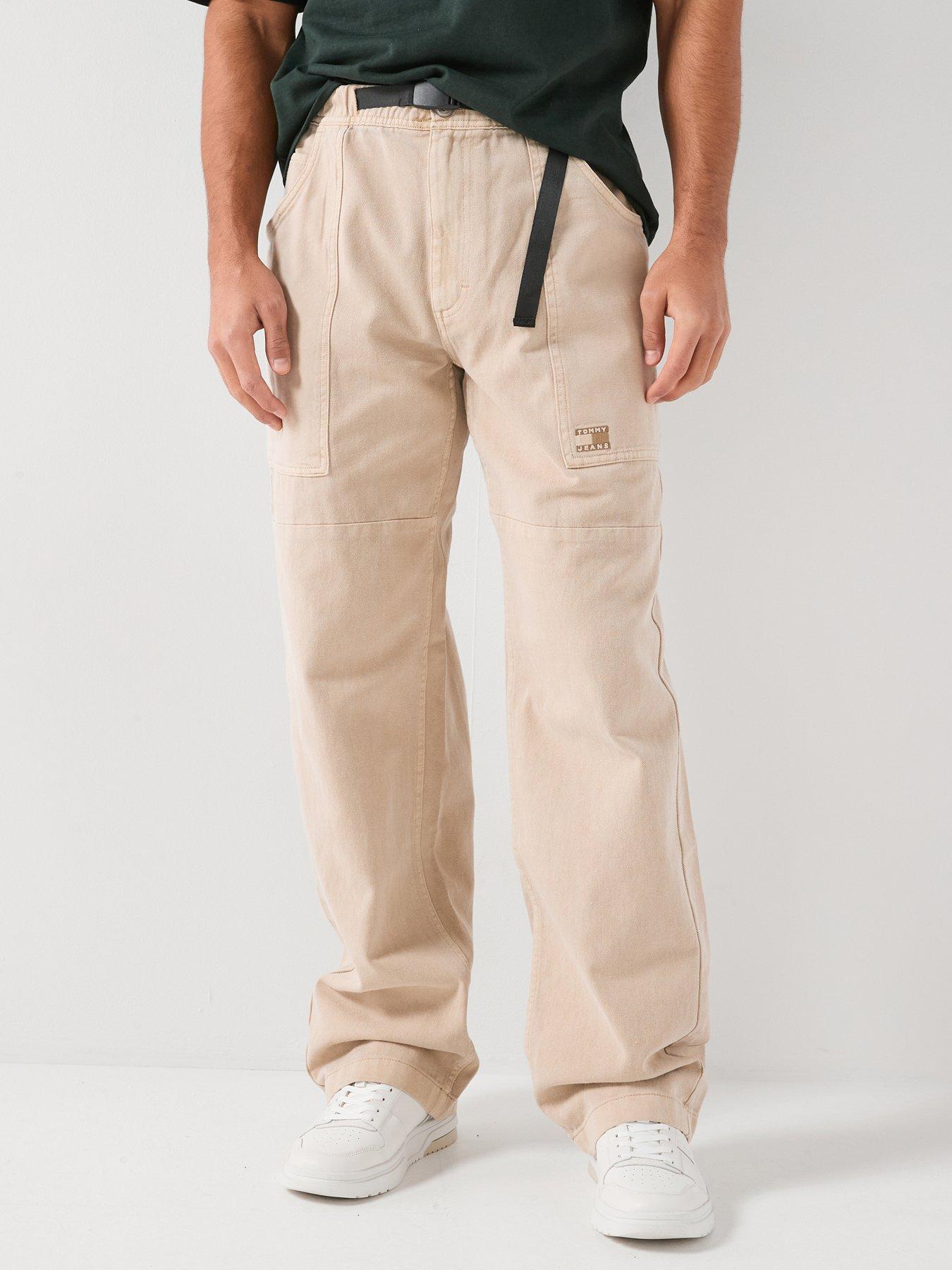 Tommy Jeans Jaimie Panelled Belted Casual Trousers - Cream