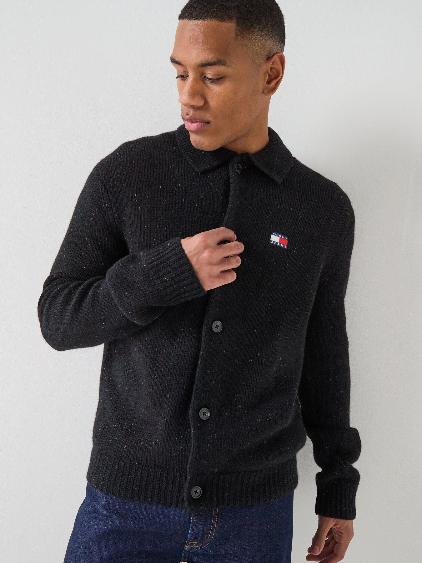 Tommy Jeans Knitted Cardigan With Badge - Black