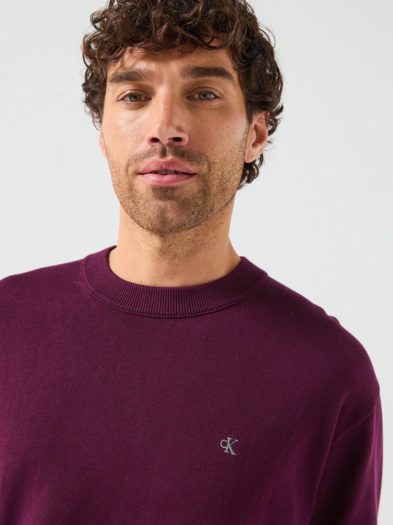 Calvin Klein Relaxed Crew Sweatshirt - Dark Red | Very