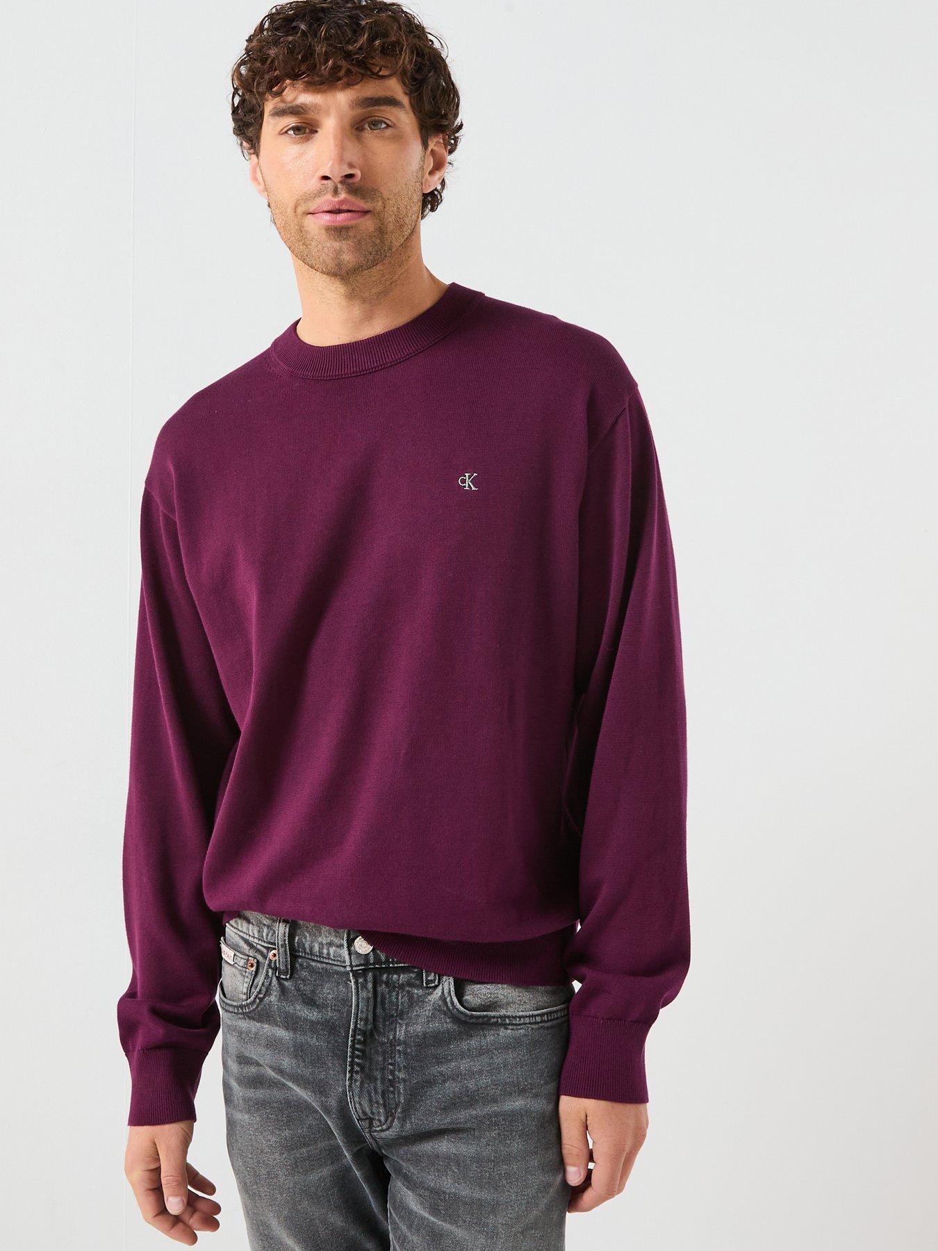 Calvin Klein Relaxed Crew Sweatshirt - Dark Red | Very