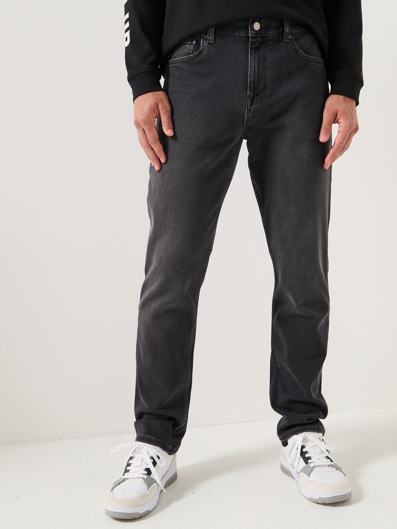 Tommy Hilfiger Denton Straight Fit Jeans, Grey, Size 38, Inside Leg Regular, Men