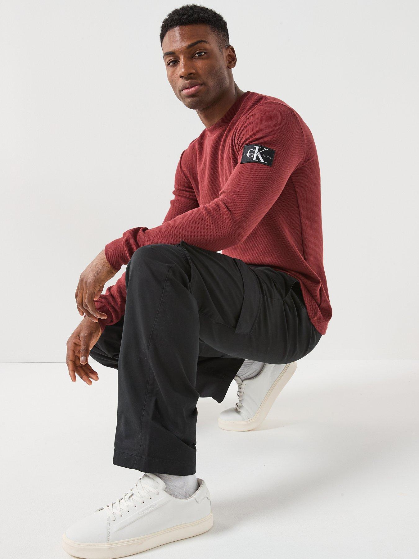 Image 5 of 6 of Calvin Klein Jeans Cotton Pull On Straight Cargo Pants - Black