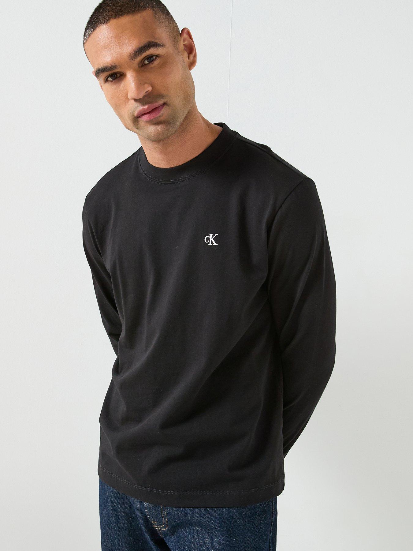 Calvin Klein Jeans Long Sleeve Easy Monogram T-Shirt - Black