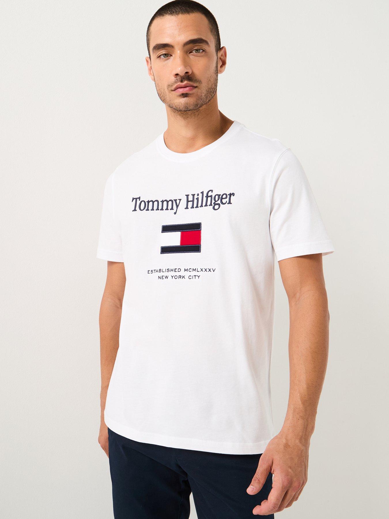 Tommy Hilfiger Embroidered Large Flag T-Shirt - White