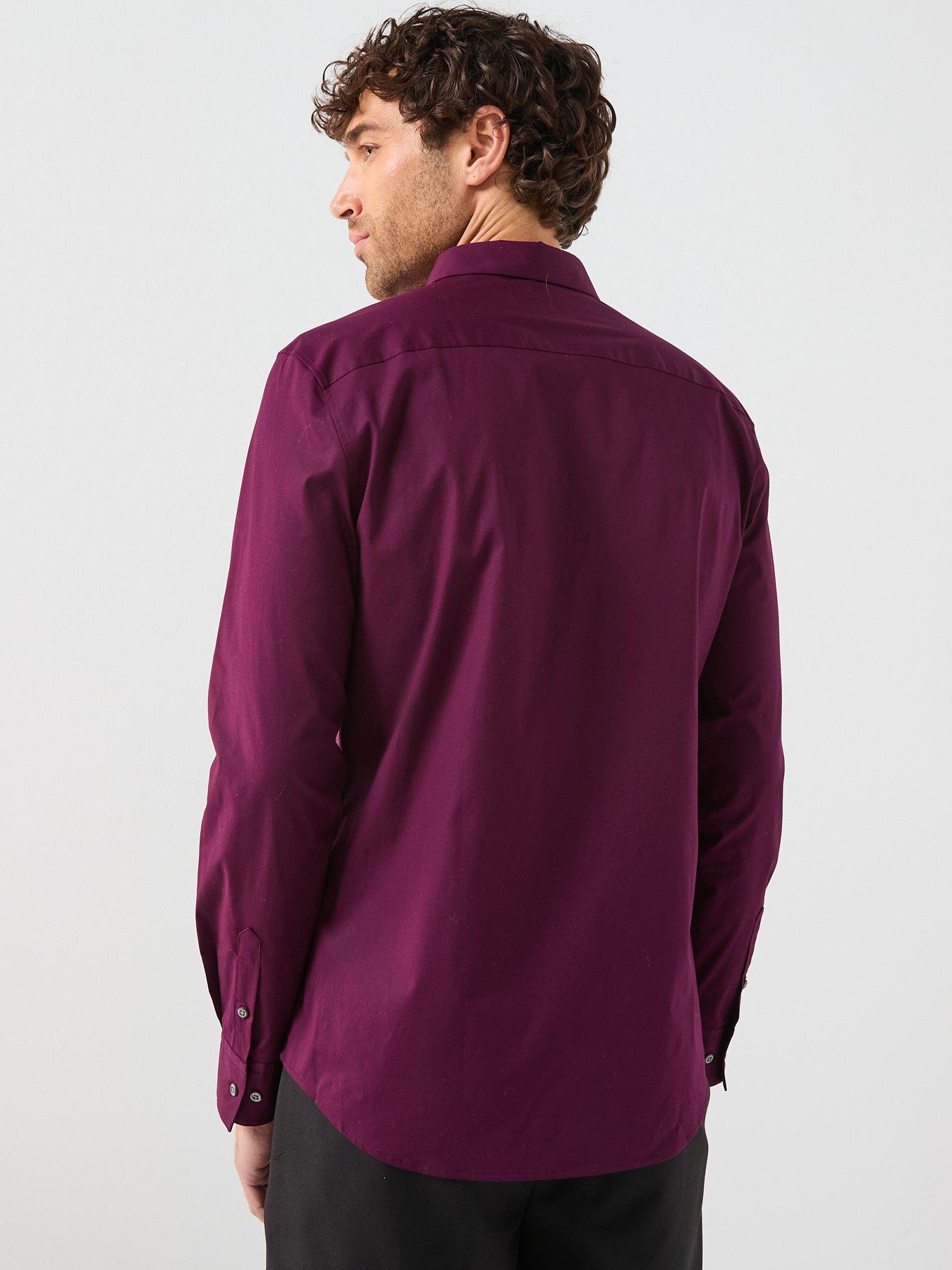Image 2 of 5 of Calvin Klein Stretch Slim Fit Shirt - Purple