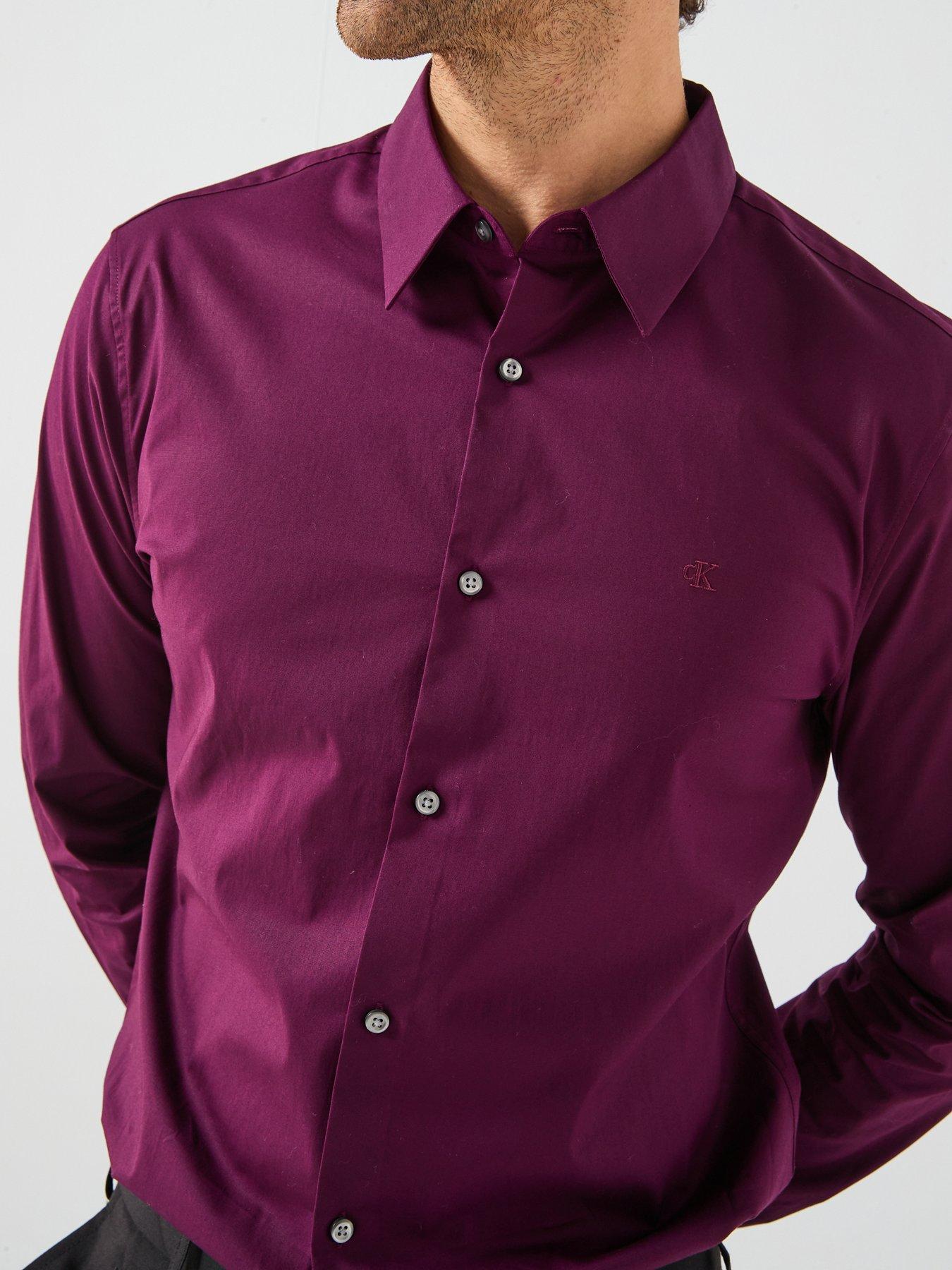 Image 5 of 5 of Calvin Klein Stretch Slim Fit Shirt - Purple