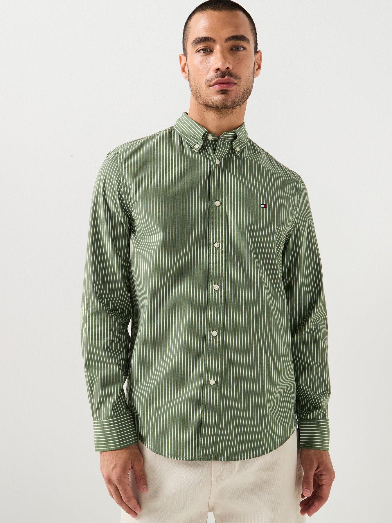 Tommy Hilfiger Regular Fit Hairline Poplin Shirt - Green