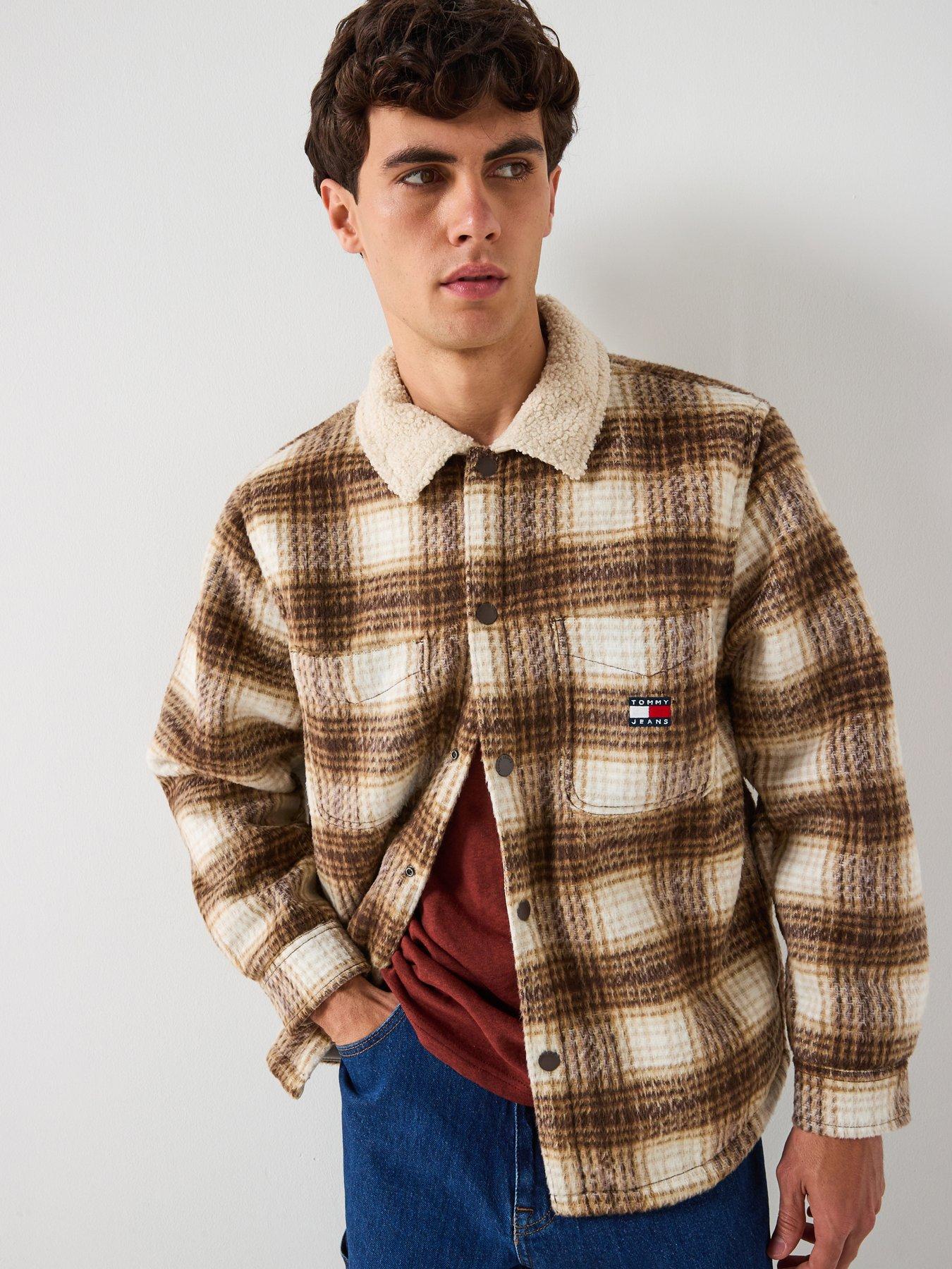 Tommy Jeans Check Teddy Overshirt - Brown