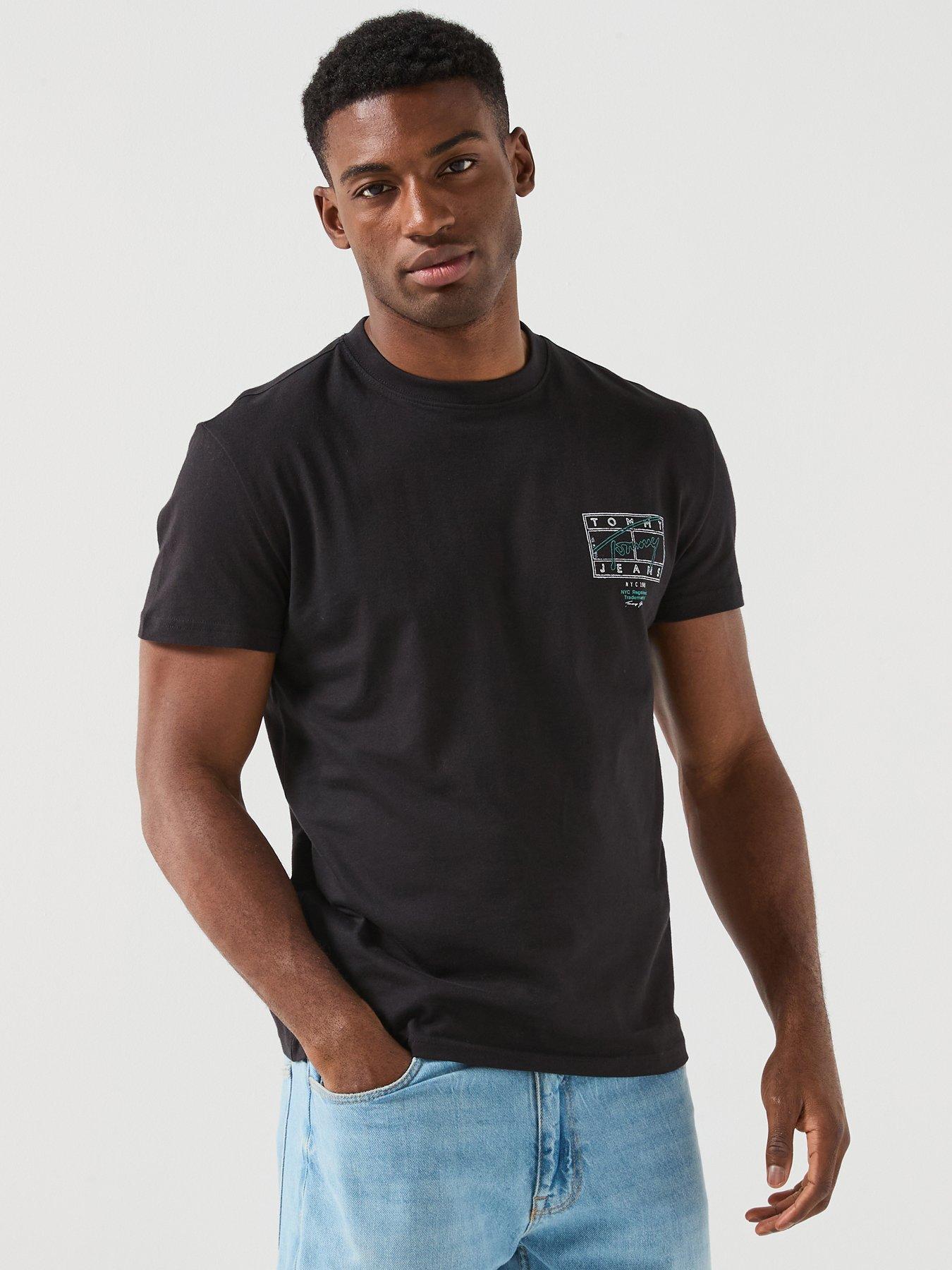 Tommy Jeans Regular Fit Sign Spray Backprint T-Shirt - Black
