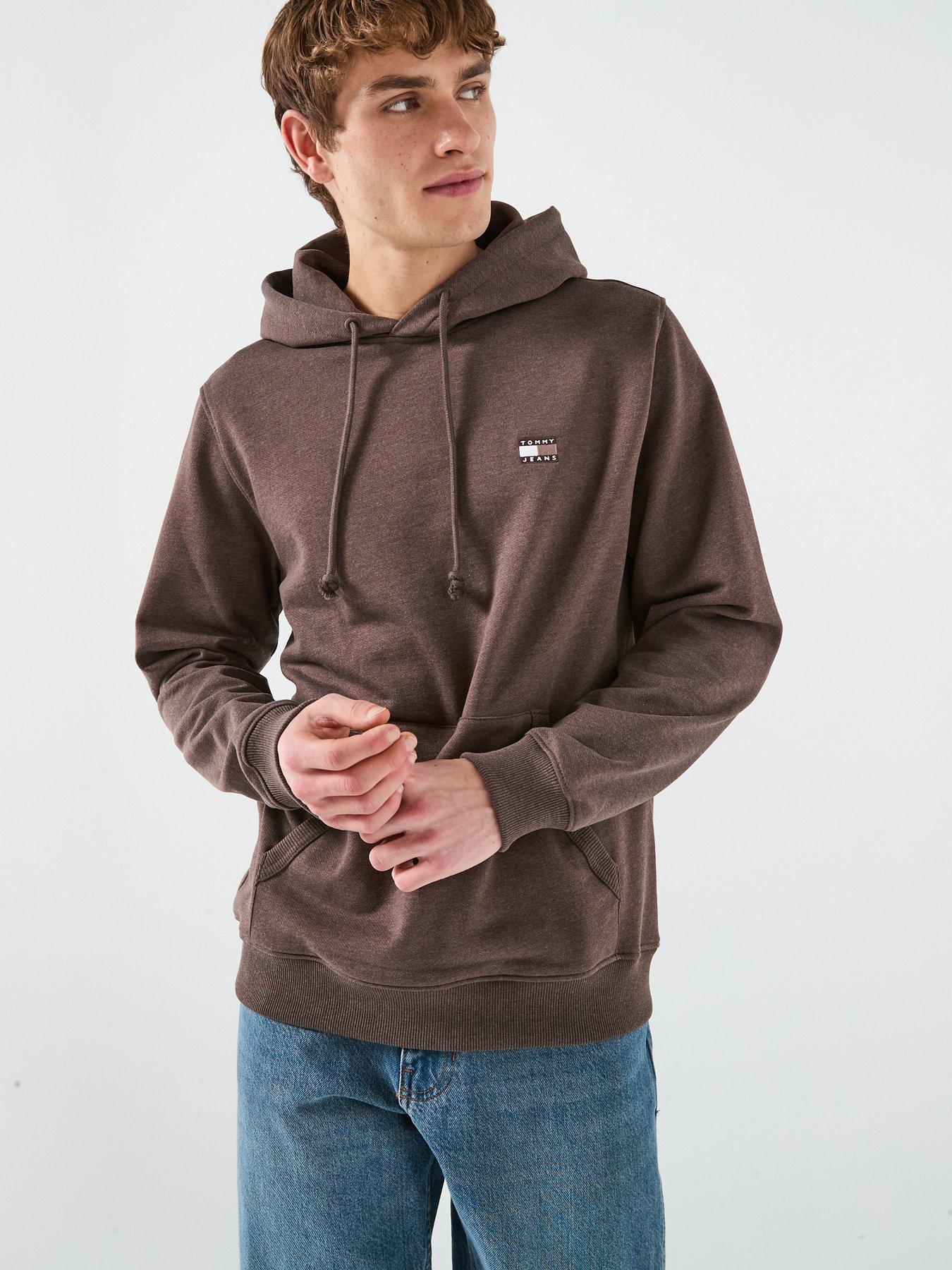 Tommy Jeans Regular Fit Badge Pullover Hoodie - Brown