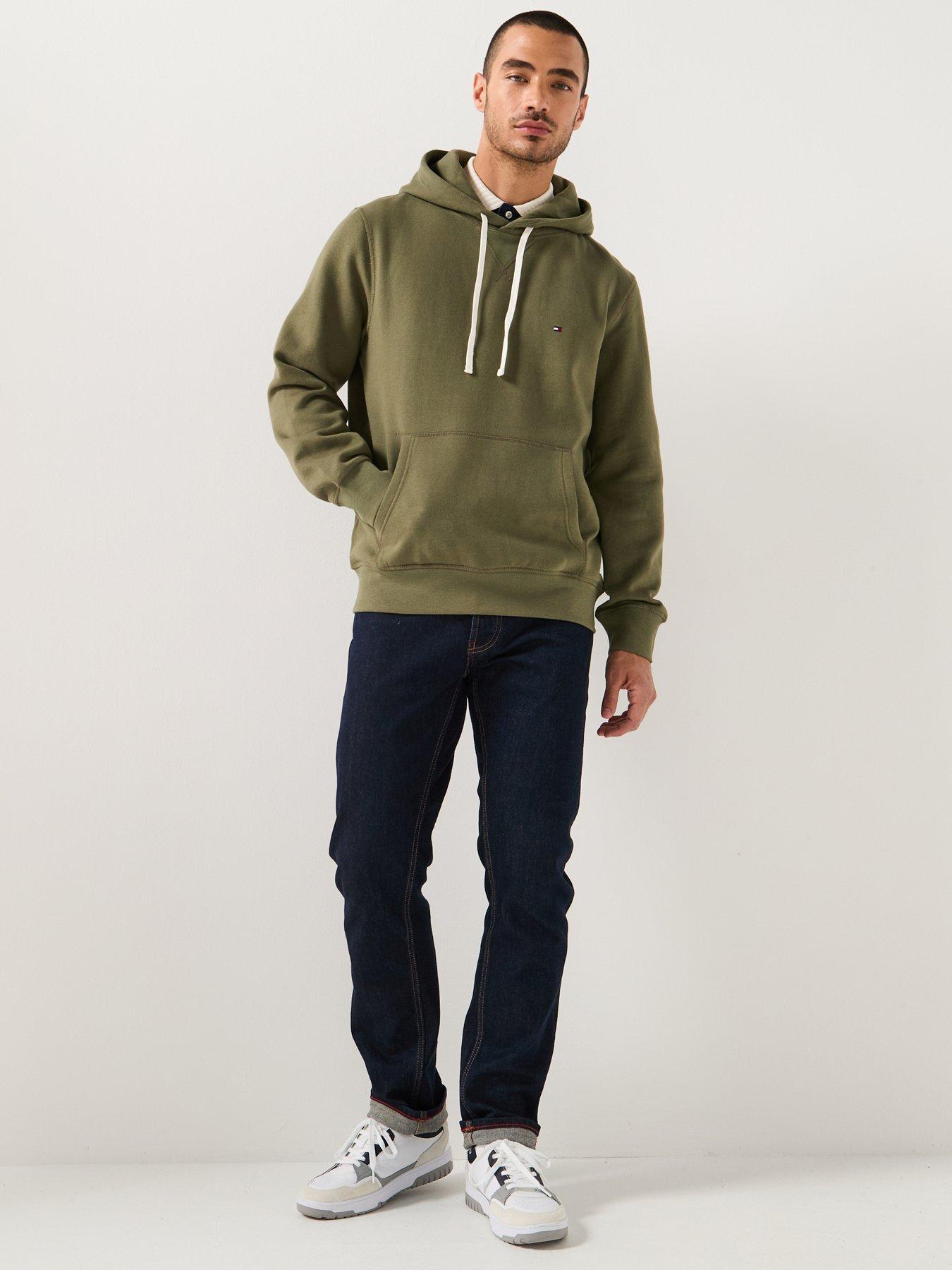 Image 3 of 6 of Tommy Hilfiger Regular Fit Essential Fleece Overhead Hoodie - Khaki