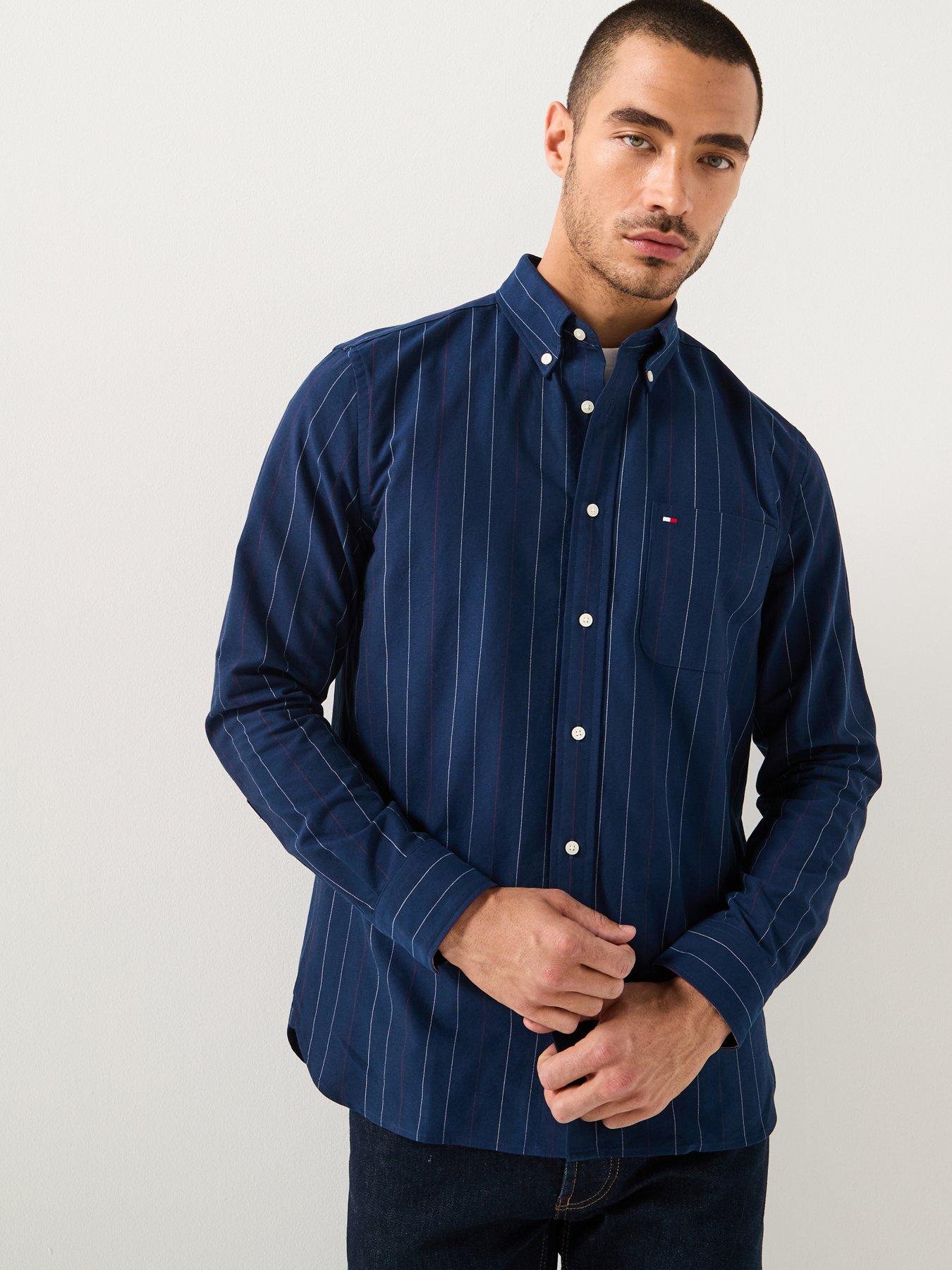 Tommy Hilfiger Heritage Oxford Pinstripe Shirt, Navy, Size S, Men