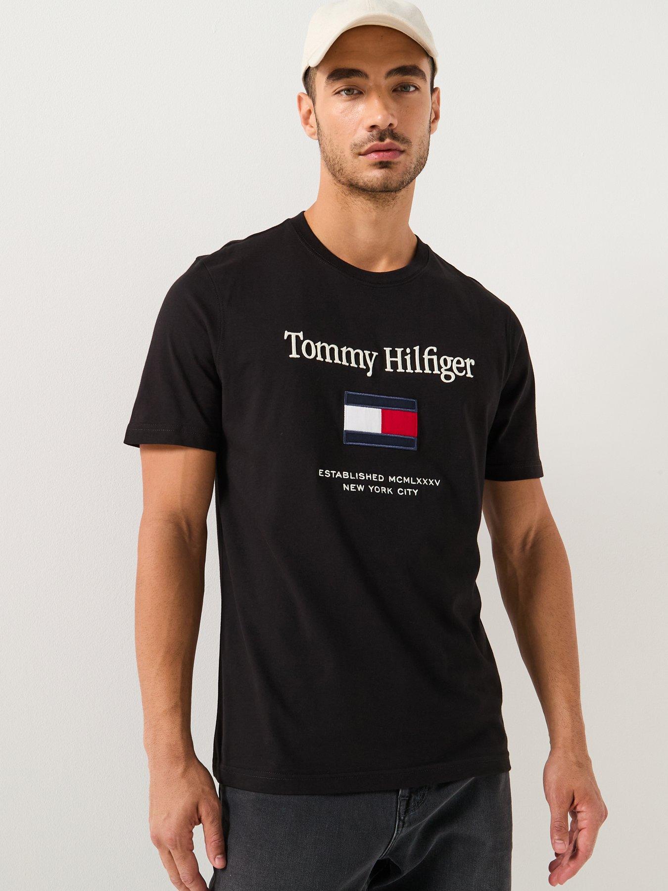 Tommy Hilfiger Embroidered Large Flag T-Shirt - Black