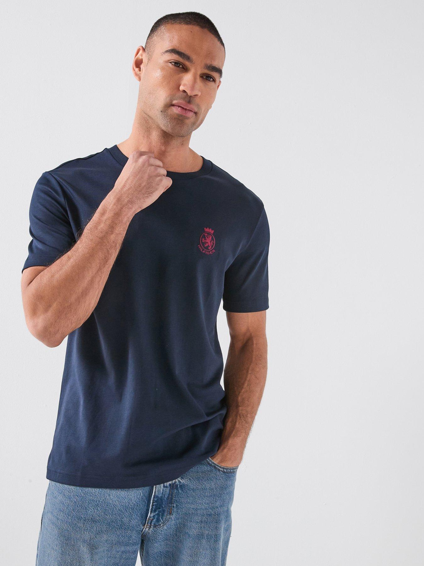 Tommy Hilfiger Crest Logo Interlock T-Shirt - Navy