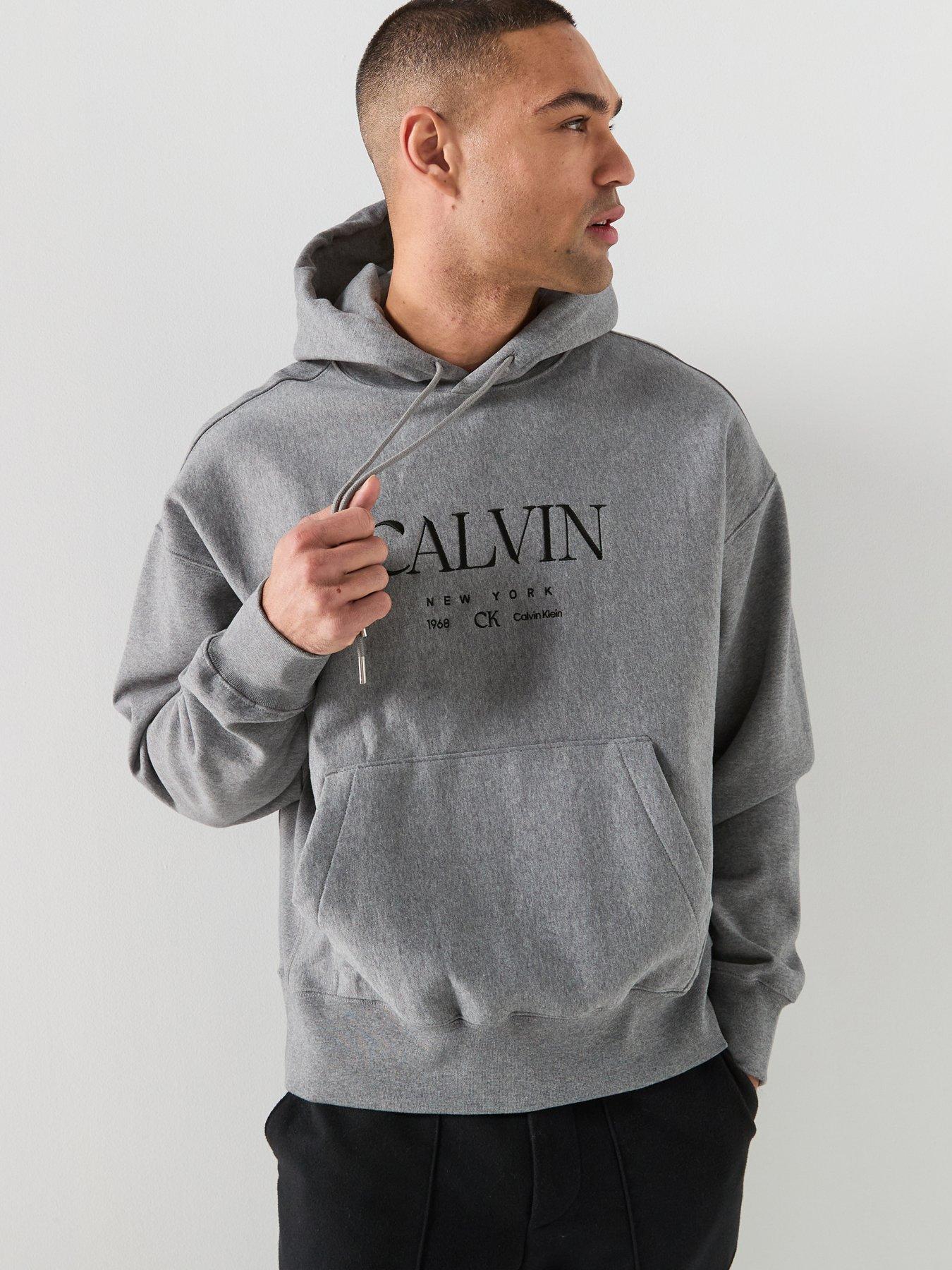 Calvin Klein Terry Graphic Overhead Hoodie - Grey