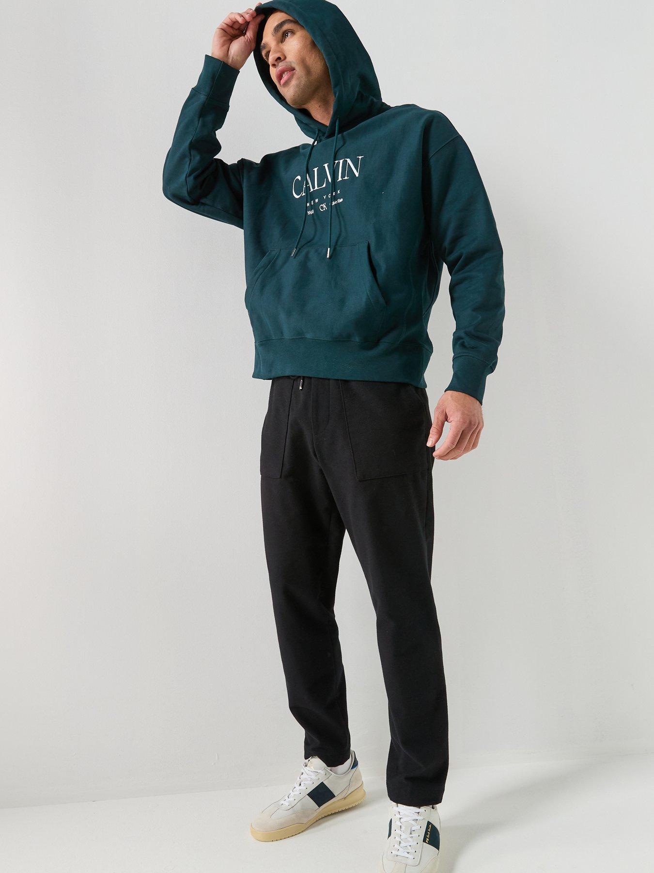 Image 3 of 5 of Calvin Klein Terry Graphic Overhead Hoodie - Navy