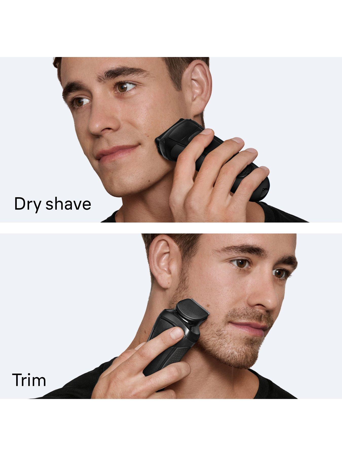 Image 6 of 7 of Braun Series 3+ Electric Shaver, Beard Trimmer Attachment, Dry, 3000BT -&nbsp;Grey