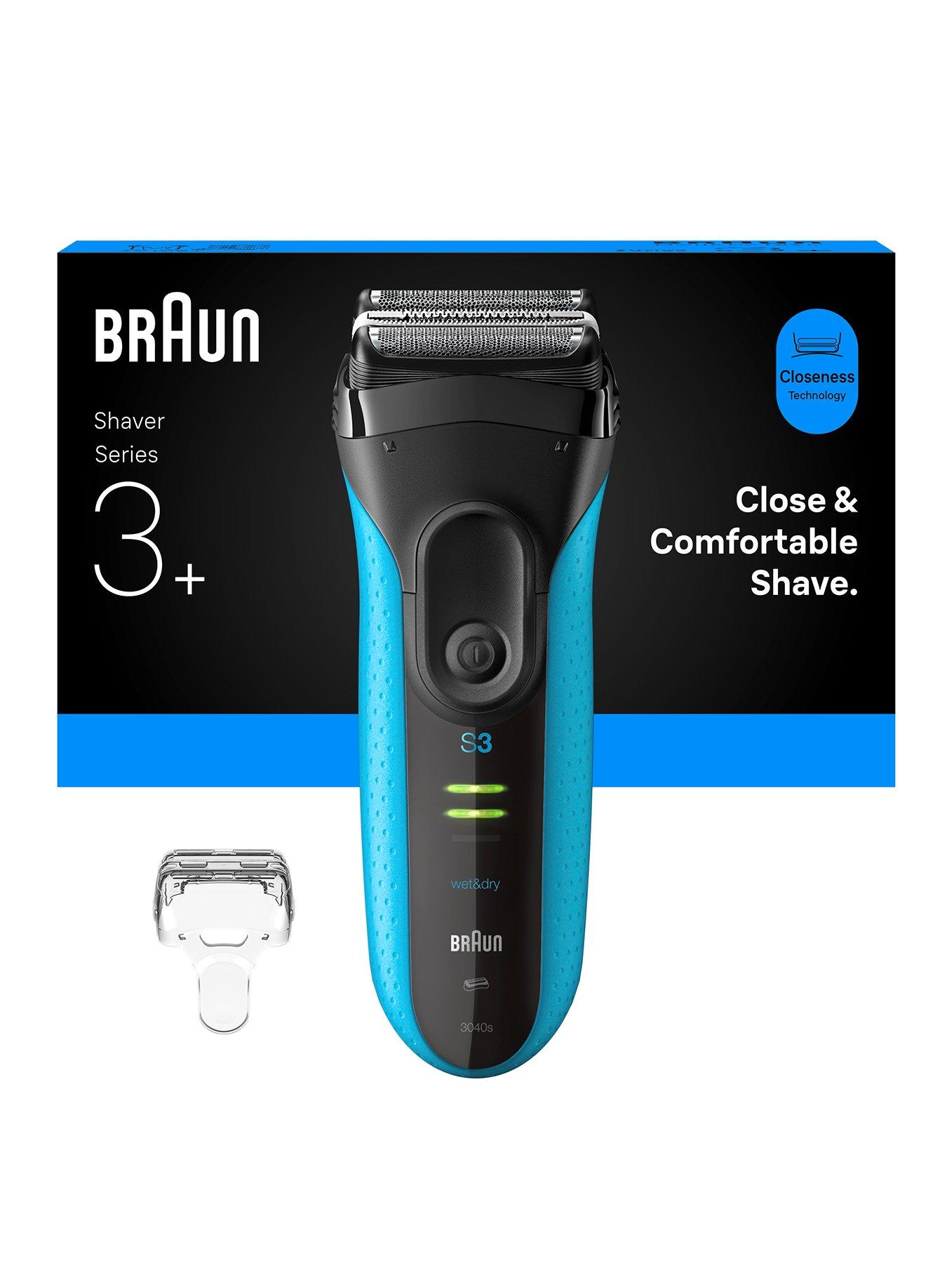 undefined Series 3+ Electric Shaver, Precision Trimmer, Wet & Dry, 3040S, Blue