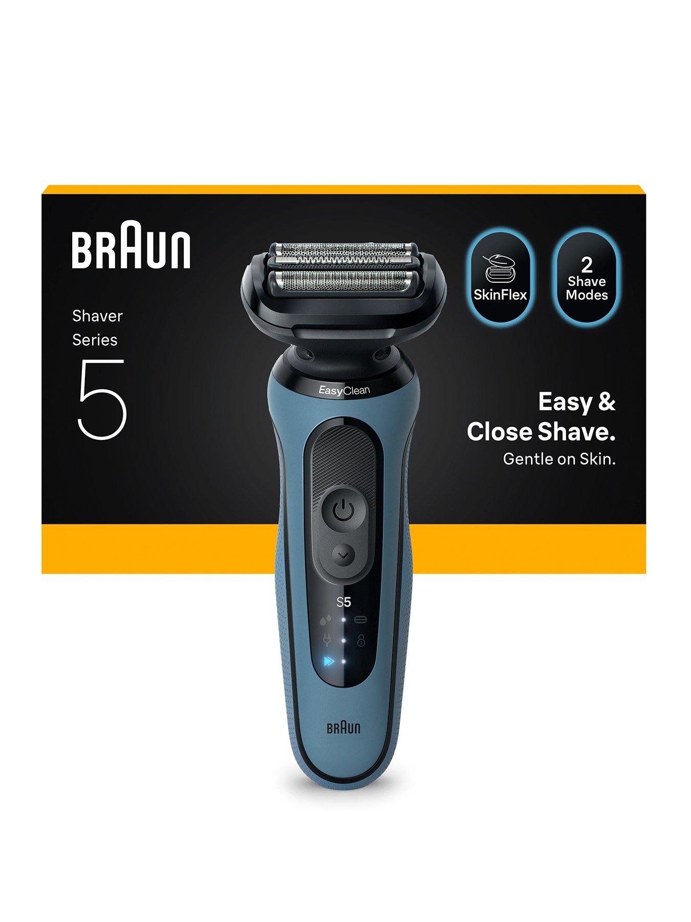 Image 1 of 8 of Braun Series 5 Electric Shaver, Up to 50 min, 52-A1000S -&nbsp;Azure
