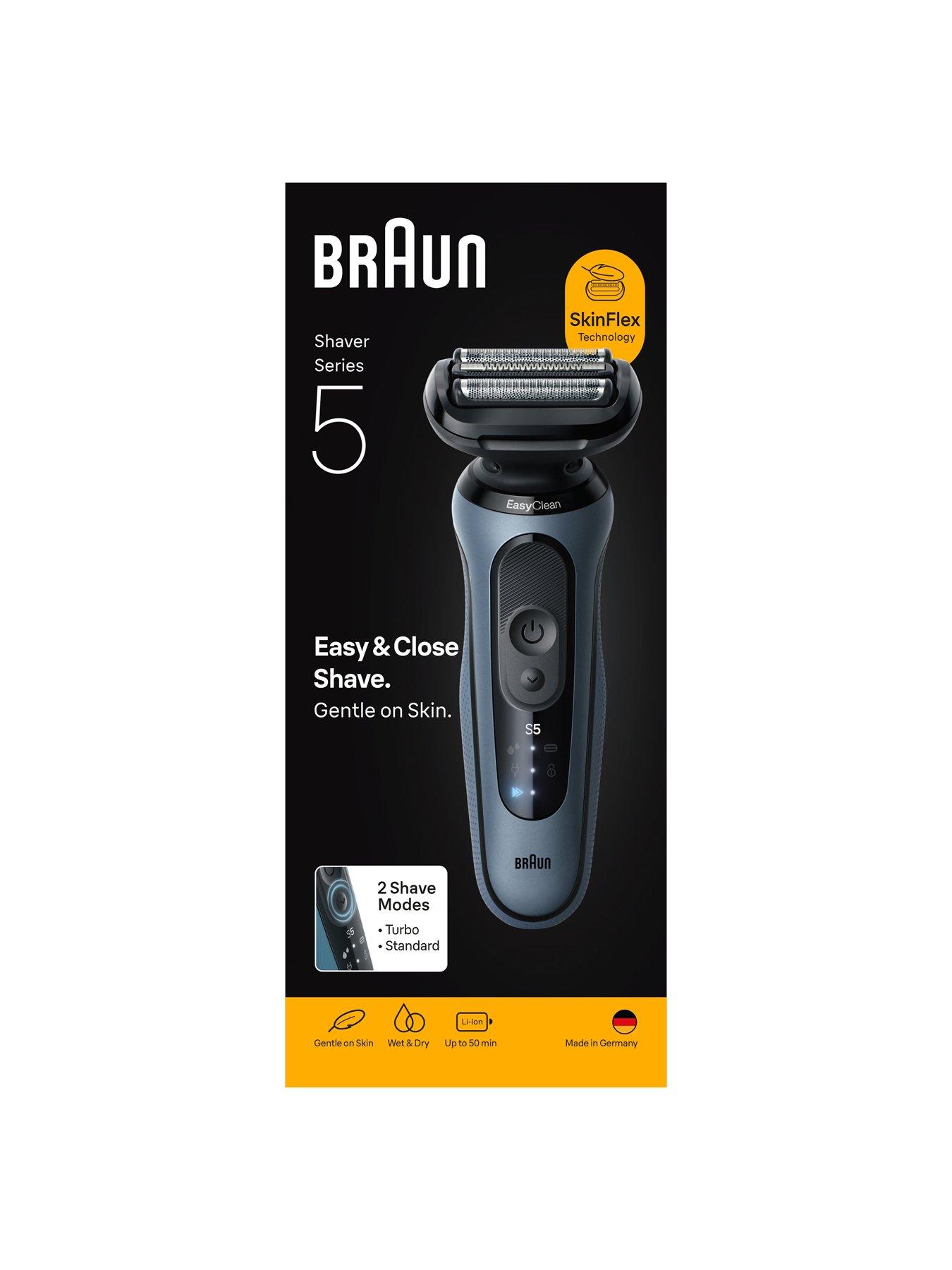 Image 2 of 8 of Braun Series 5 Electric Shaver, Up to 50 min, 52-A1000S -&nbsp;Azure
