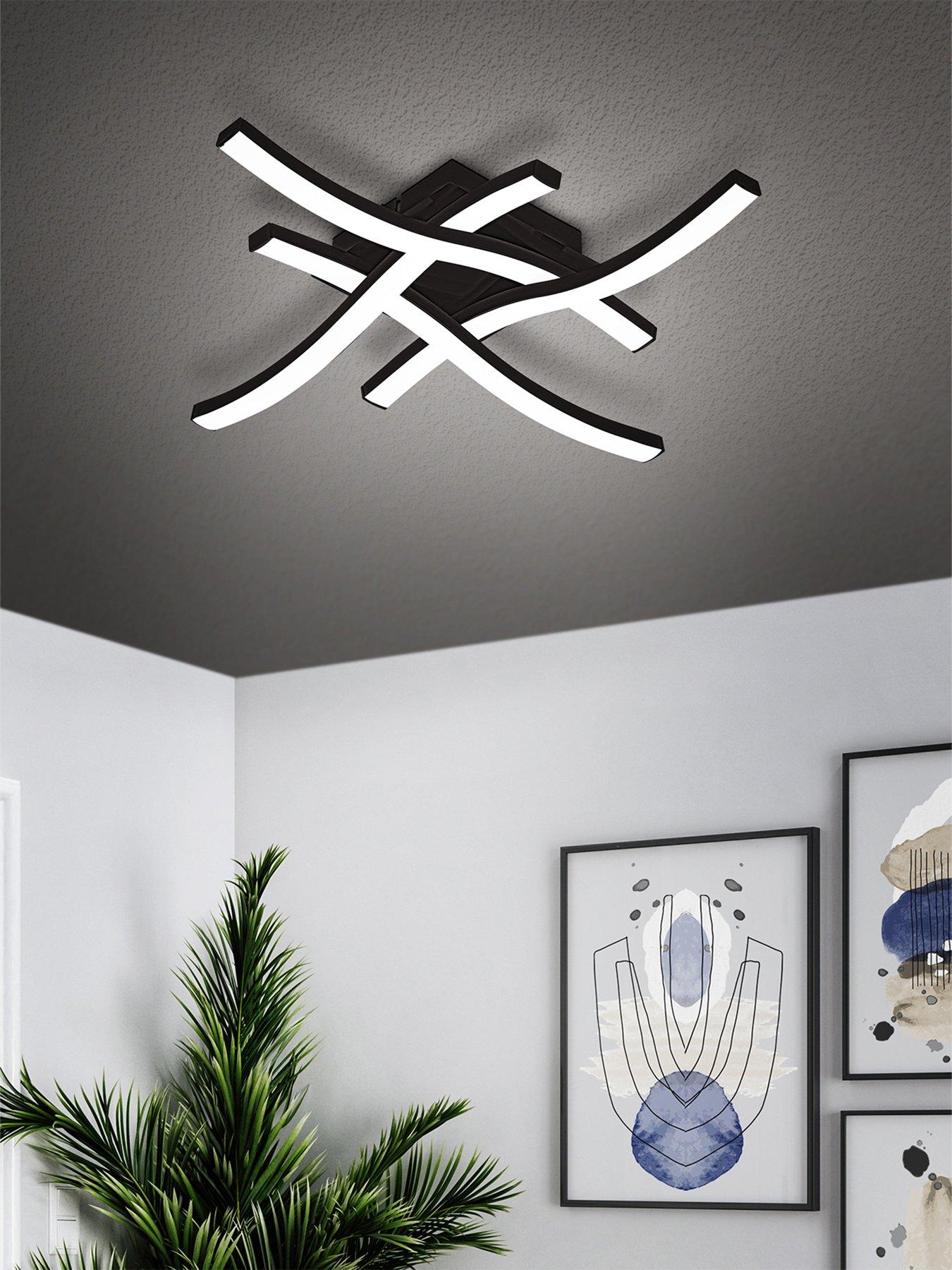 Image 1 of 5 of Eglo Cabezas-e Black Steel &amp; Plastic 4 Flame Wall/ceiling Light, 3000k