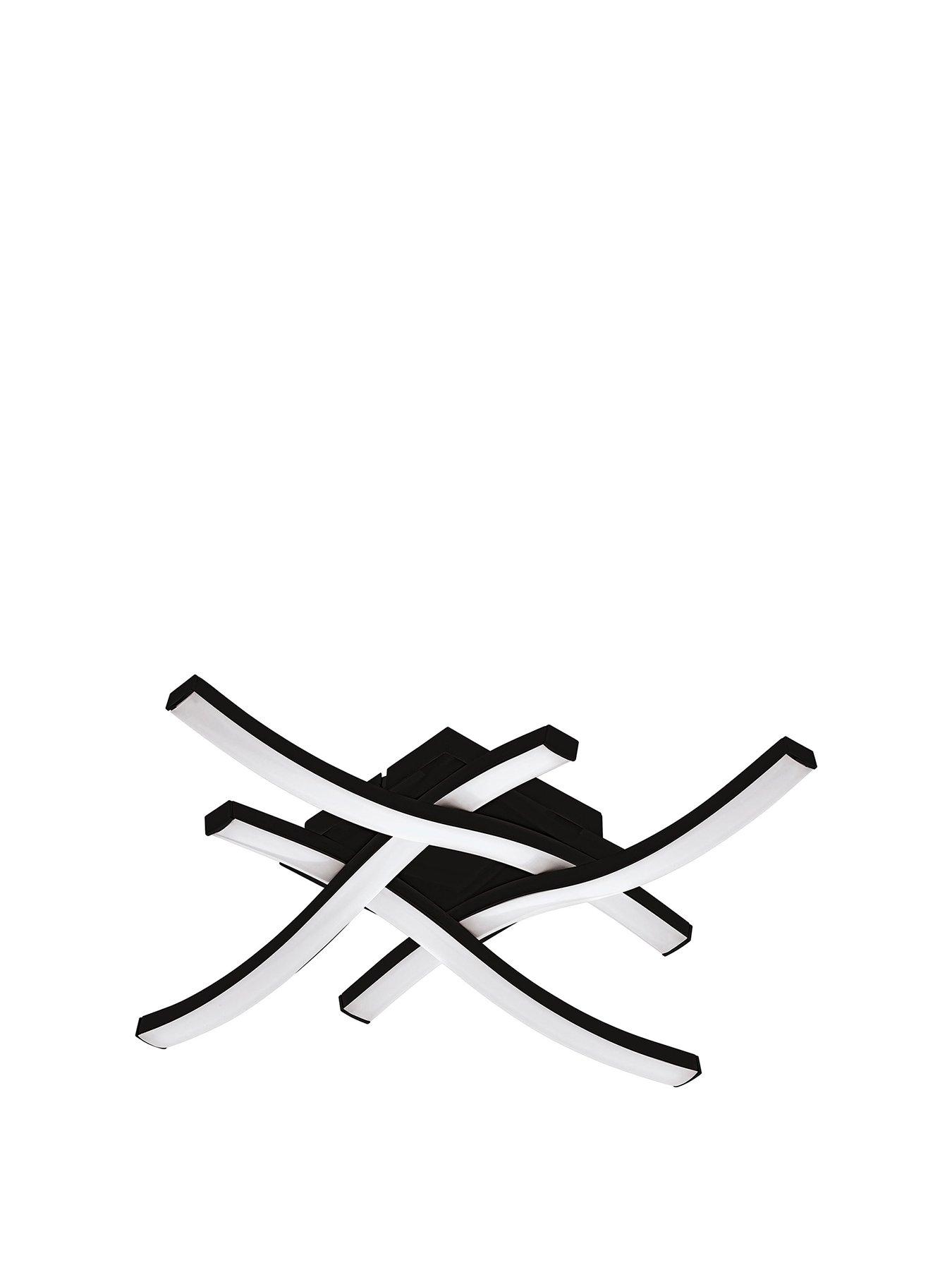 Image 2 of 5 of Eglo Cabezas-e Black Steel &amp; Plastic 4 Flame Wall/ceiling Light, 3000k