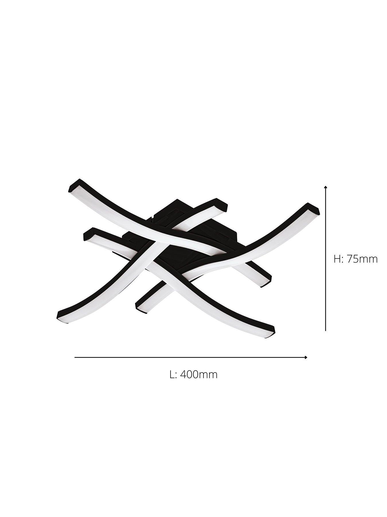 Image 4 of 5 of Eglo Cabezas-e Black Steel &amp; Plastic 4 Flame Wall/ceiling Light, 3000k