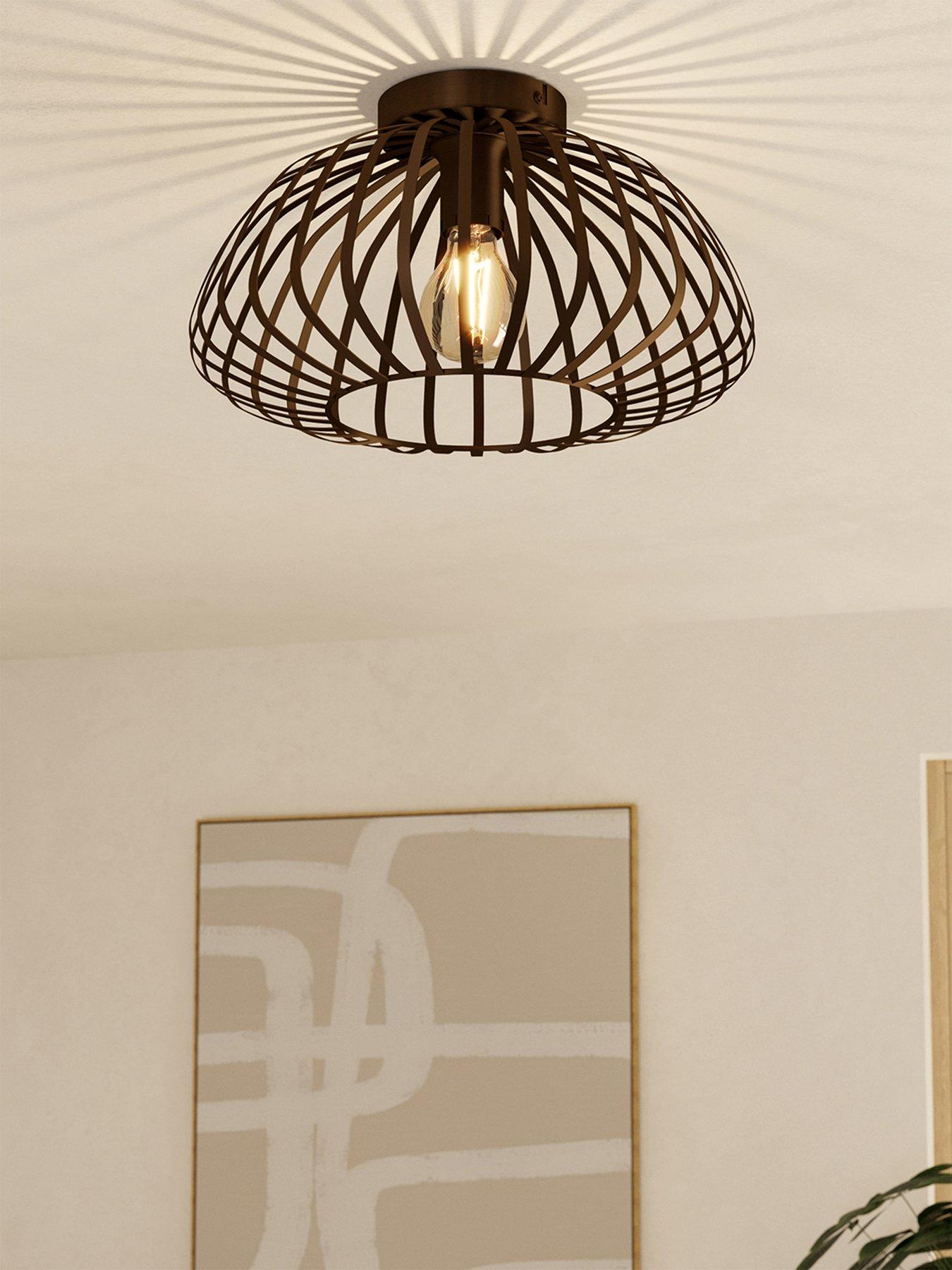 undefined Espinal Brown Steel Contemporary Ceiling Light