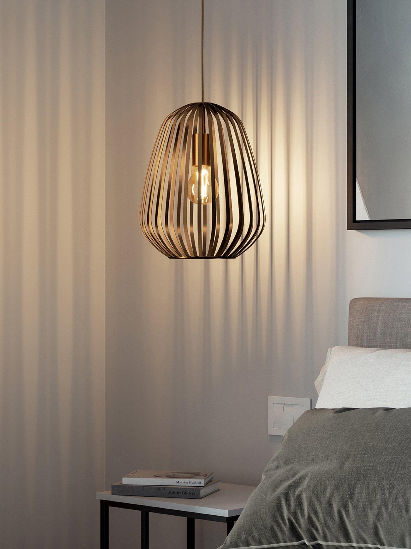 undefined Espinal Bronze Steel Caged Style Contemporary Single Pendant