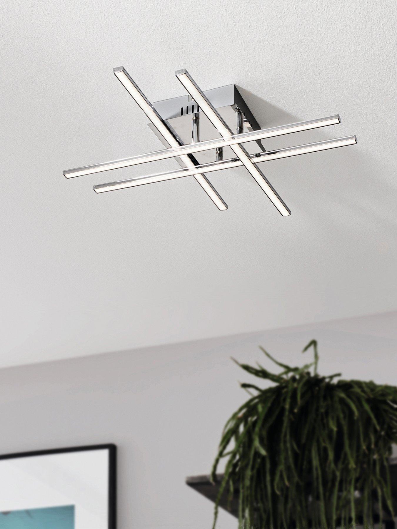 Eglo Lasana 1 Led Contemporary Flush Chrome Ceiling Light