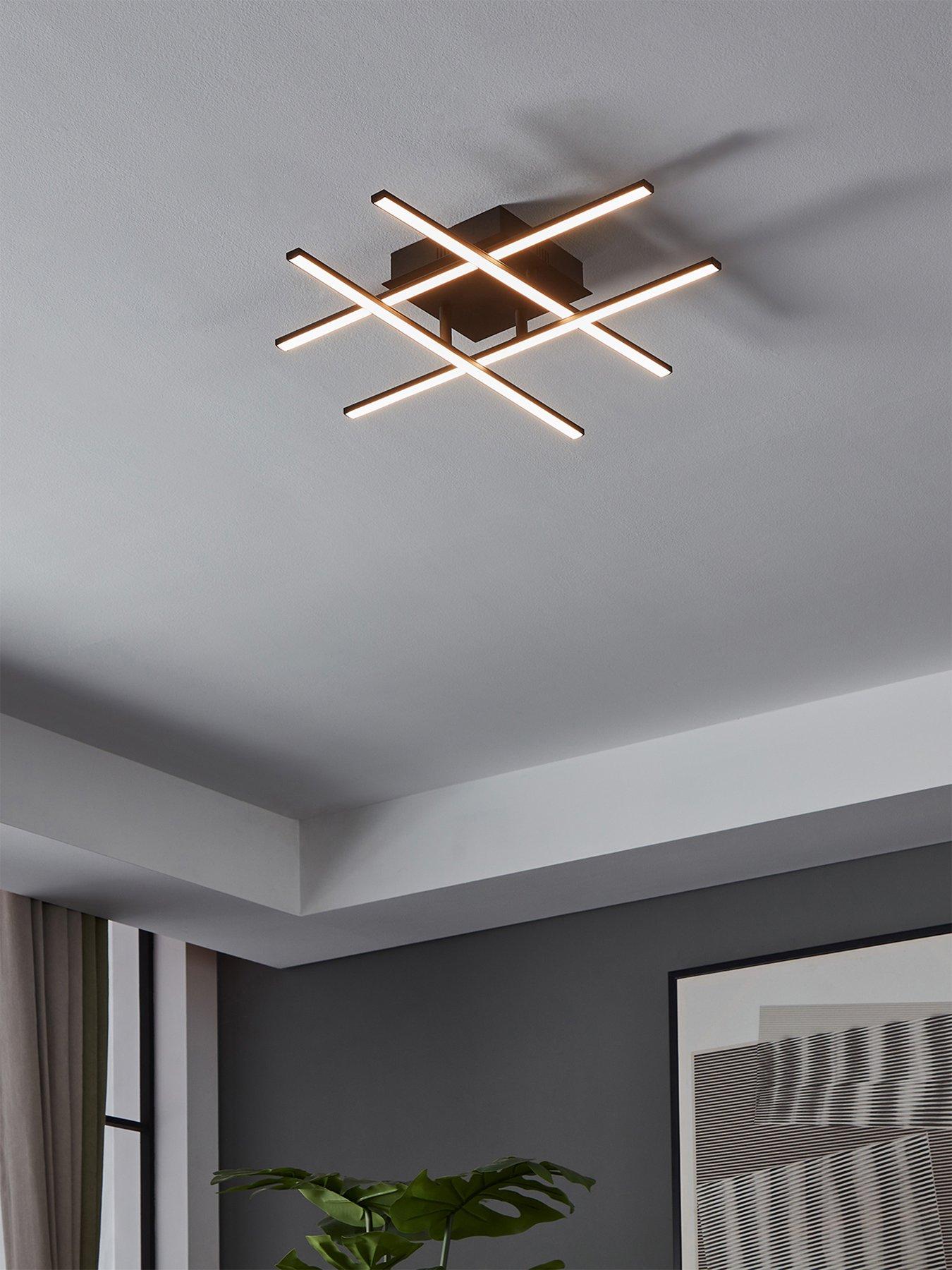 undefined Lasana 3 Led Contemporary Flush Black Wall/ceiling Light - Black