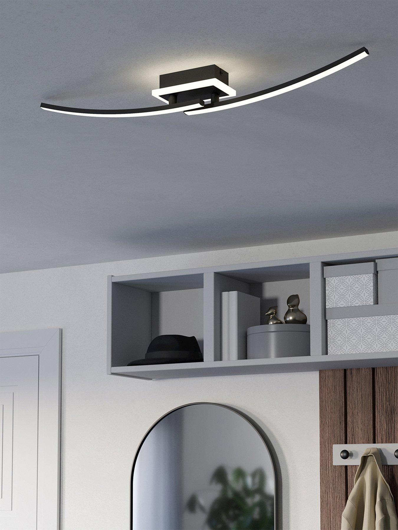 undefined Lungolago Black Steel Minimalist Led Ceiling Light