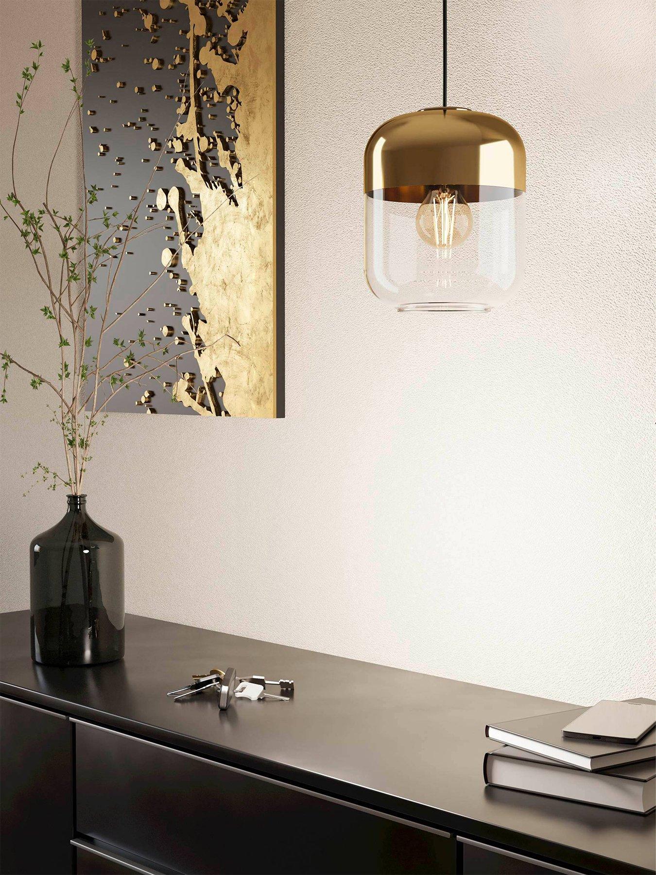 Eglo Maryvilla Gold & Clear Single Pendant Light