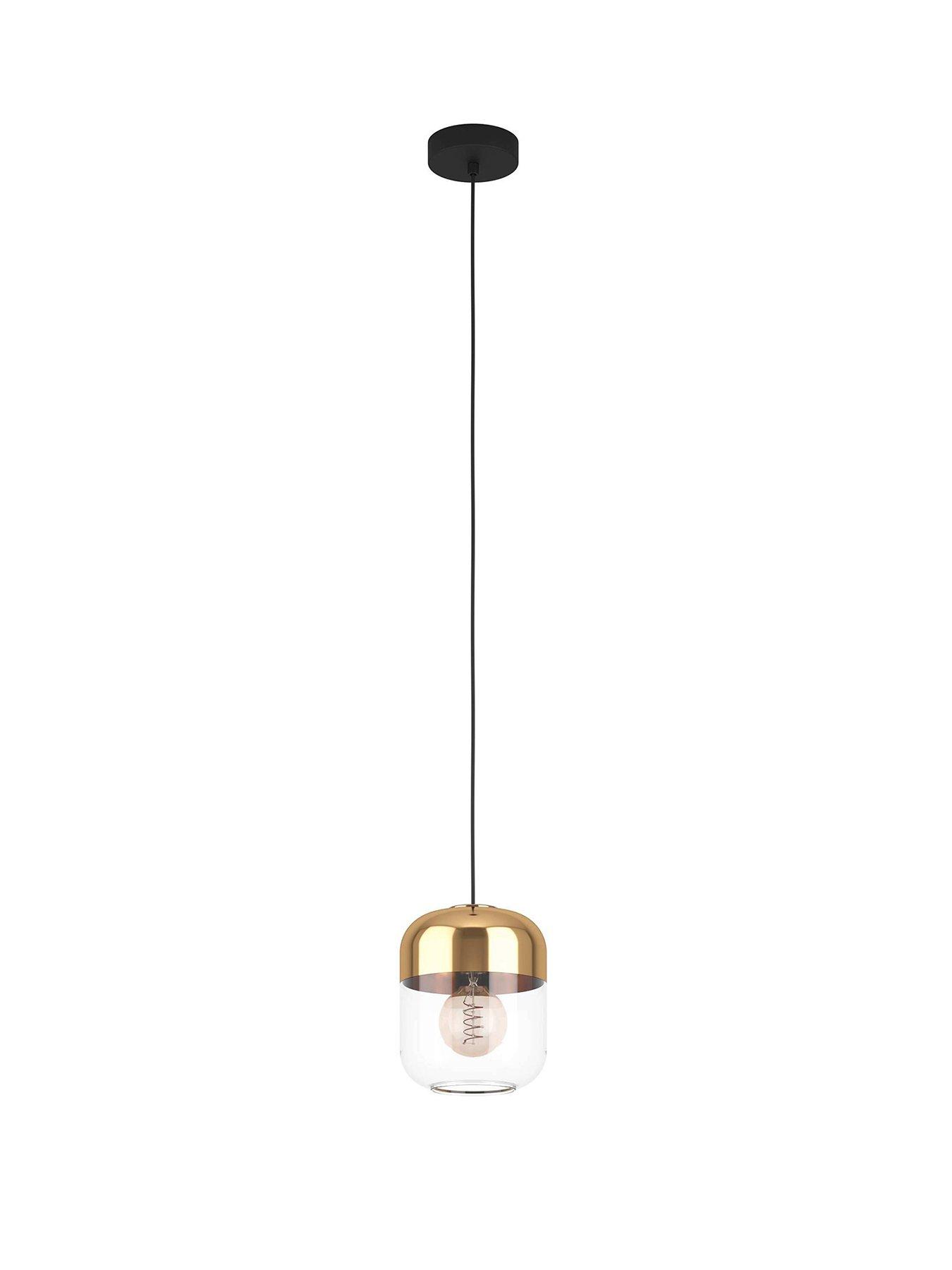 Image 2 of 4 of Eglo Maryvilla Gold &amp; Clear Single Pendant Light