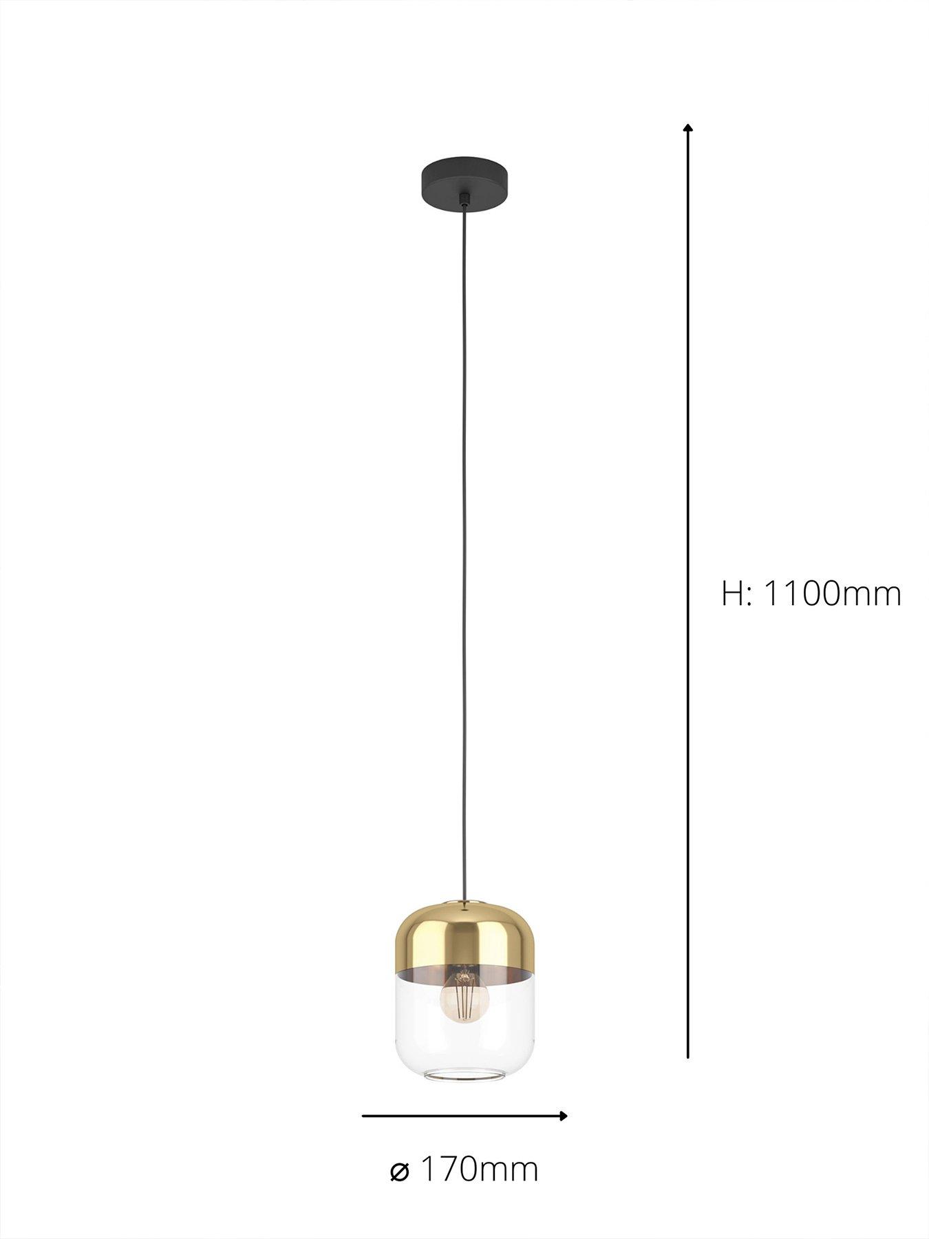 Image 3 of 4 of Eglo Maryvilla Gold &amp; Clear Single Pendant Light