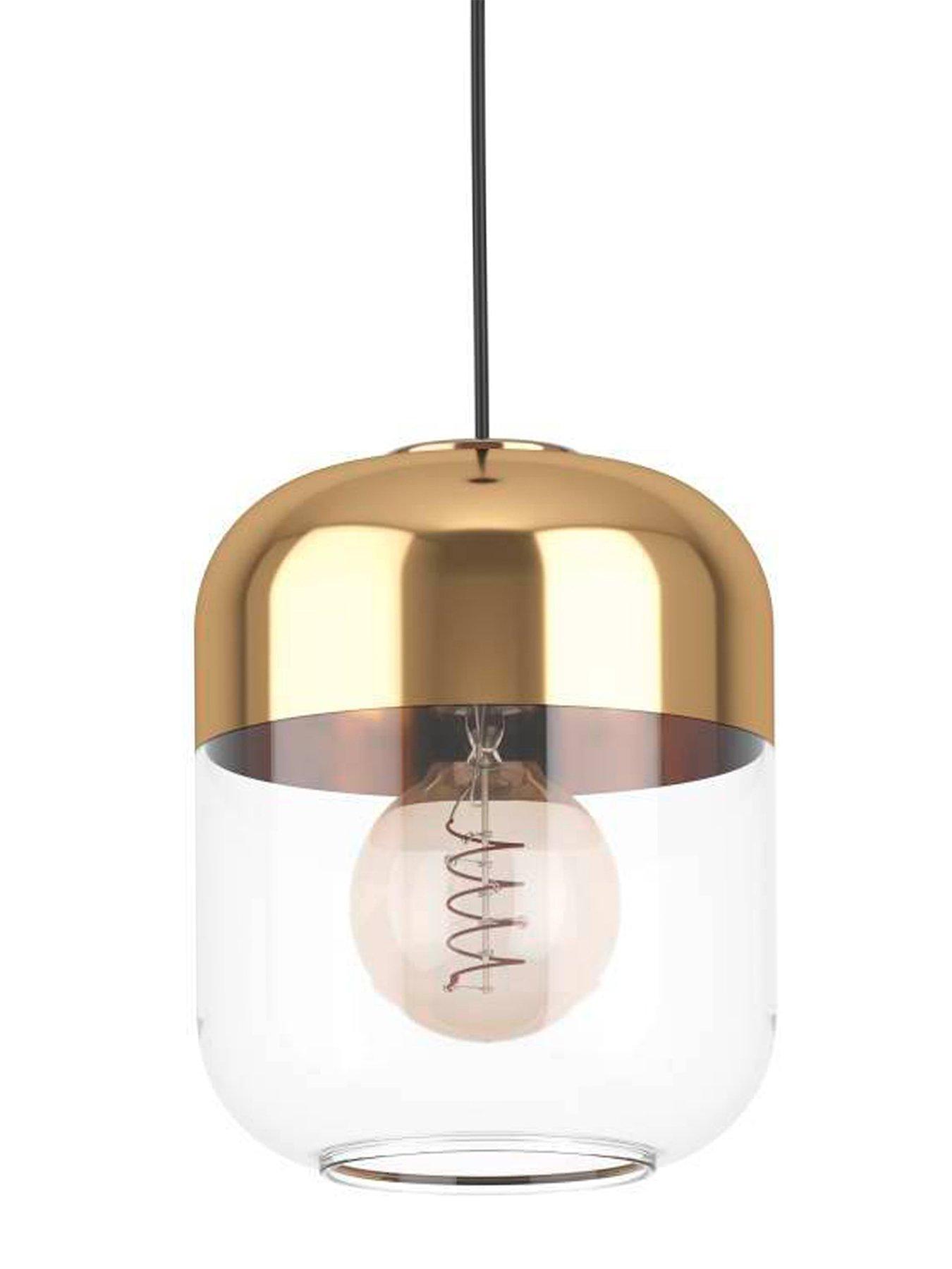 Image 4 of 4 of Eglo Maryvilla Gold &amp; Clear Single Pendant Light