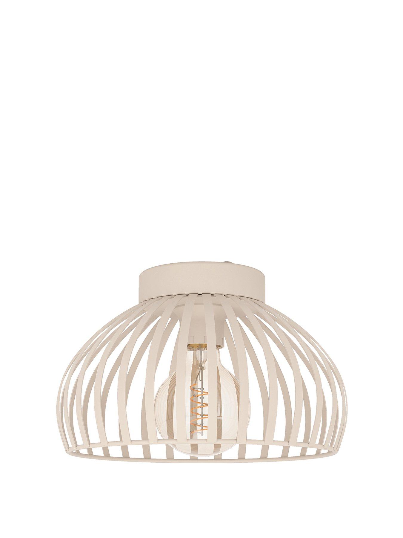 Image 2 of 5 of Eglo Mogano 3 Sandy Steel Caged Style Ceiling Light