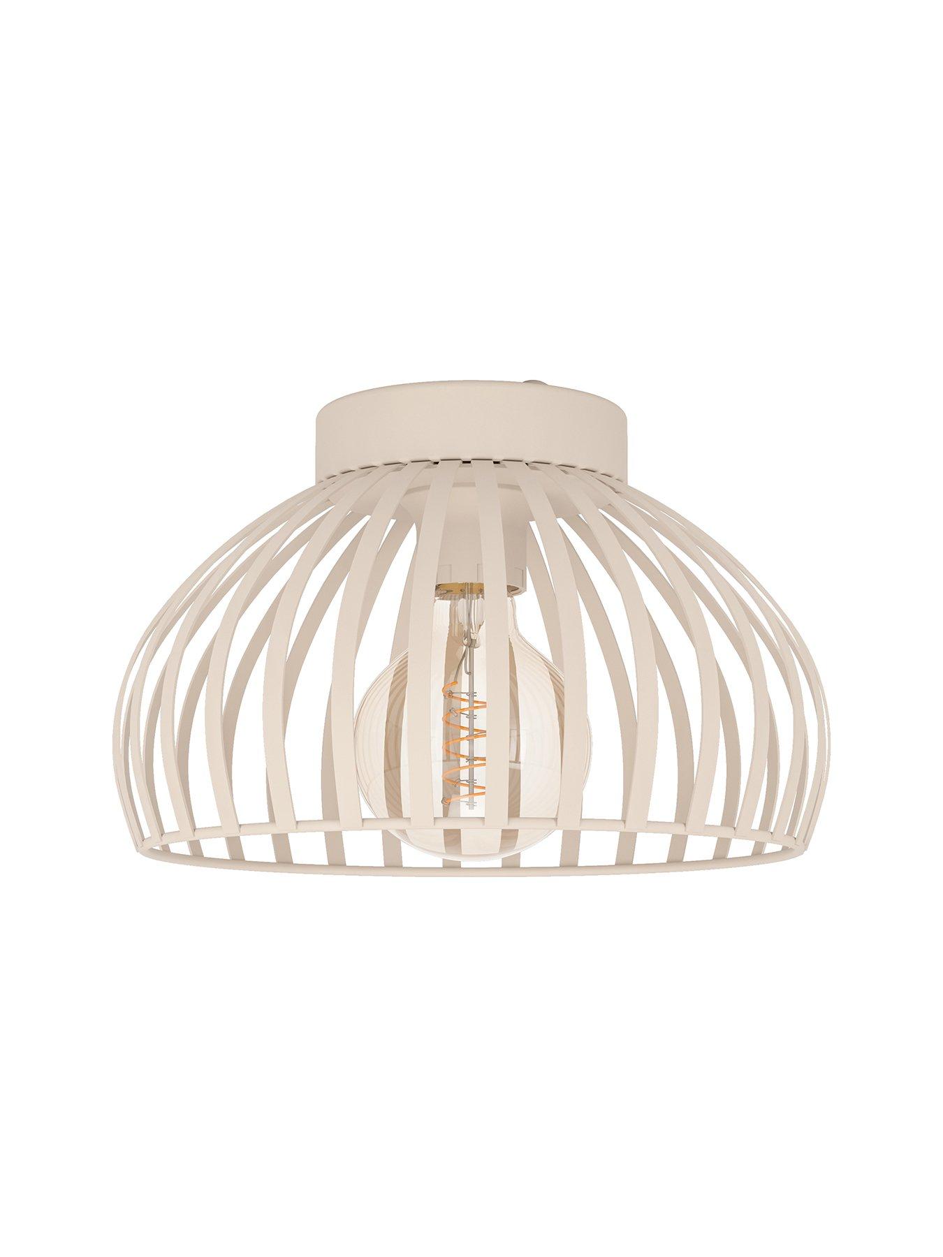Image 3 of 5 of Eglo Mogano 3 Sandy Steel Caged Style Ceiling Light