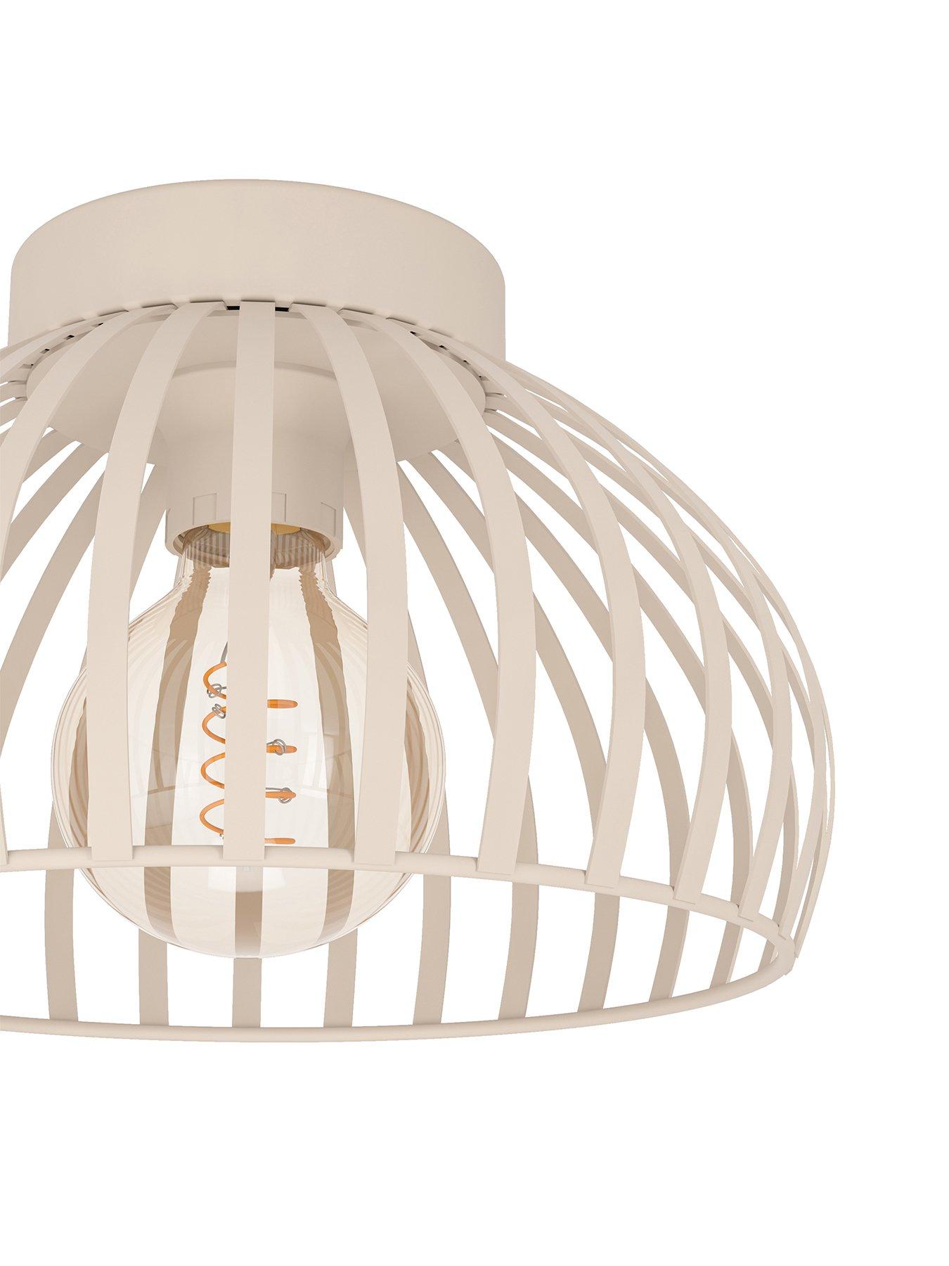 Image 5 of 5 of Eglo Mogano 3 Sandy Steel Caged Style Ceiling Light
