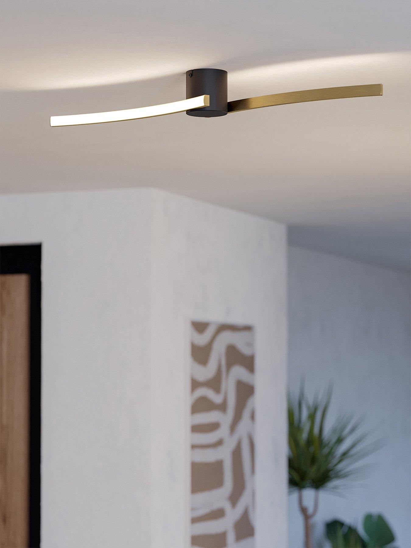 undefined Aieta Black & Brushed Brass Minimalist Led Ceiling Light