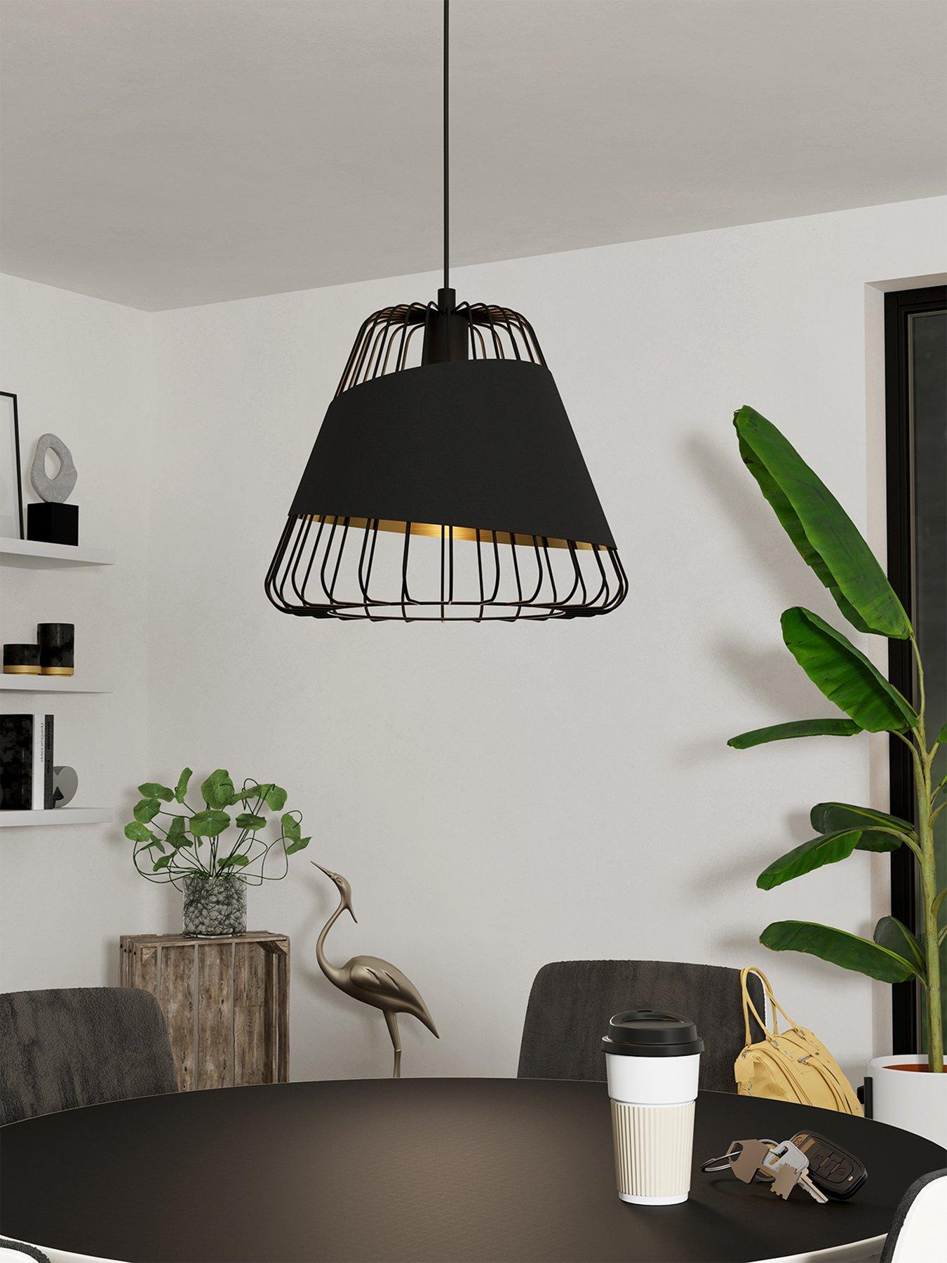undefined Austell Black & Gold Wireframe Pendant Light