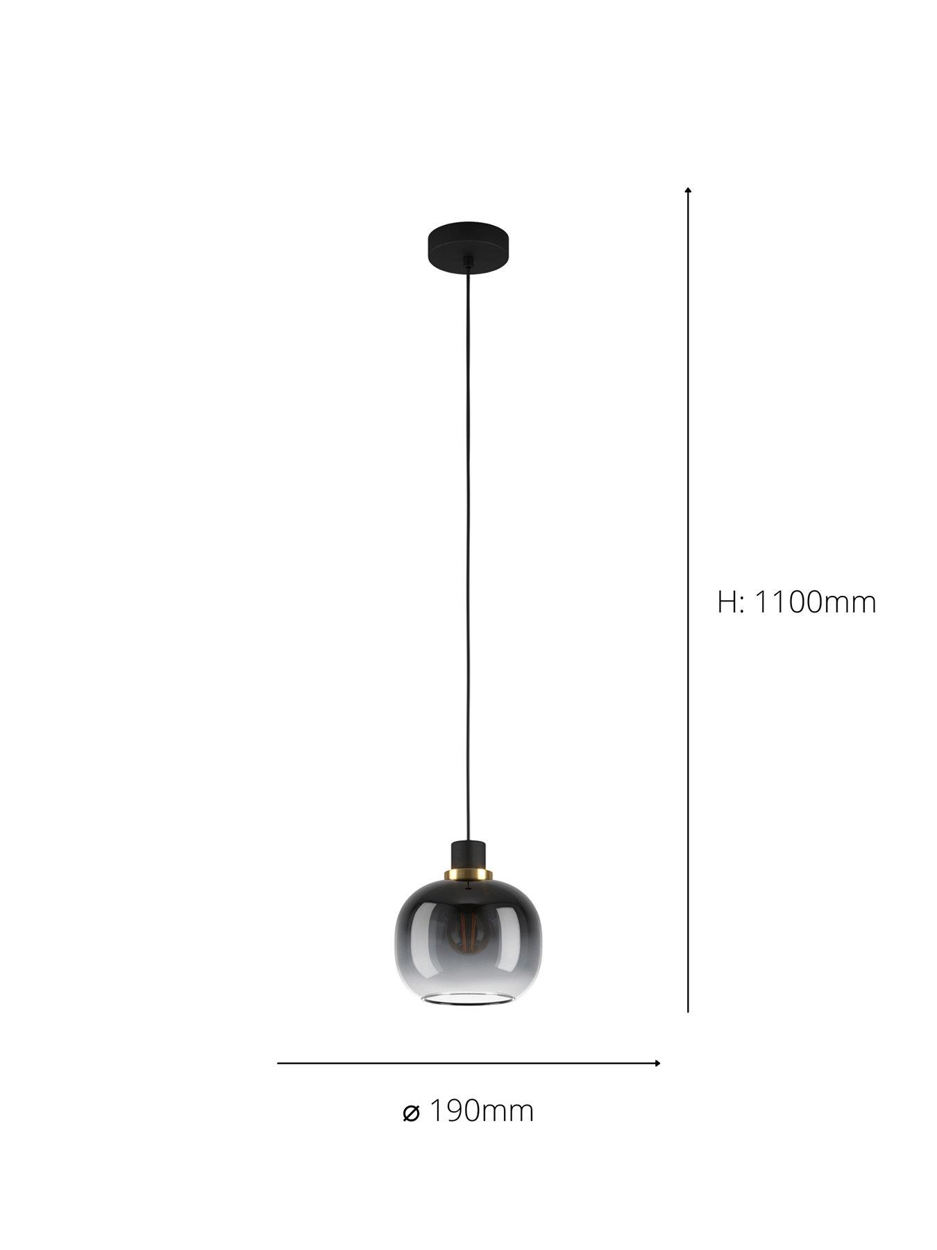 Image 3 of 4 of Eglo Oilella Black To Grey Gradient Hanging Single Pendant Light