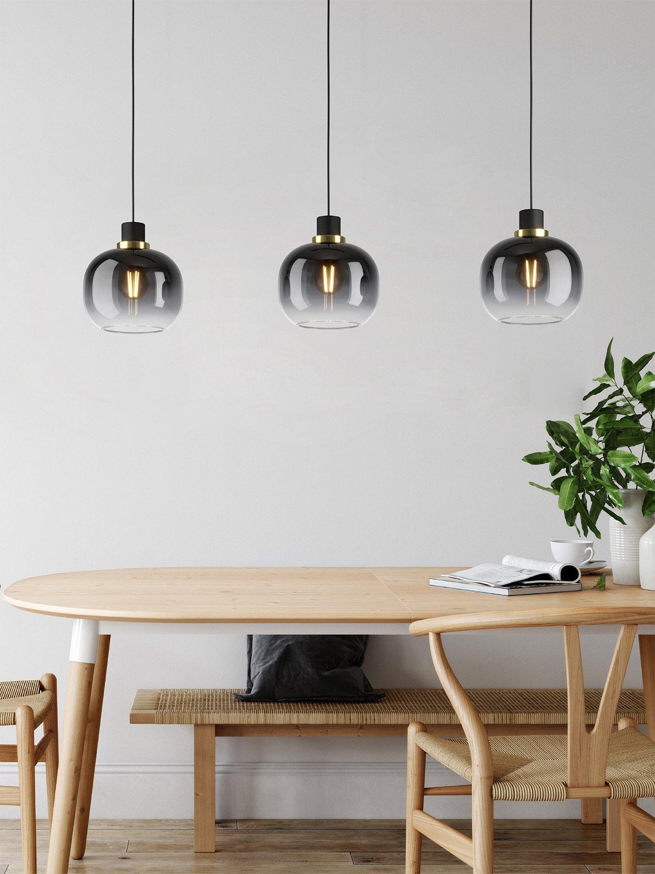 undefined Oilella Black To Grey Gradient Hanging 3-light Pendant Light