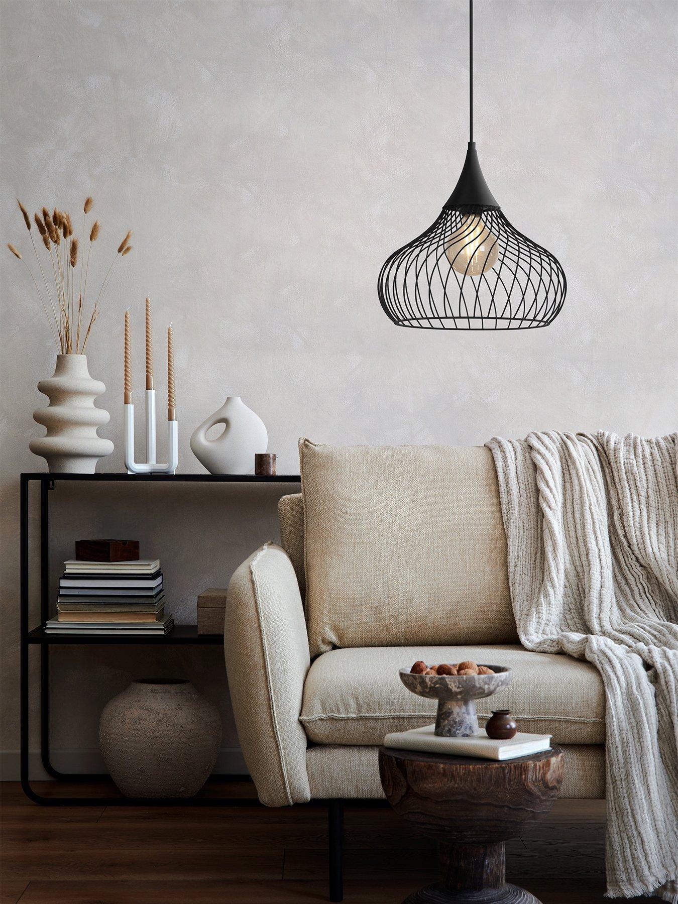undefined Staverton Black Wired Teardrop Shaped Single Pendant