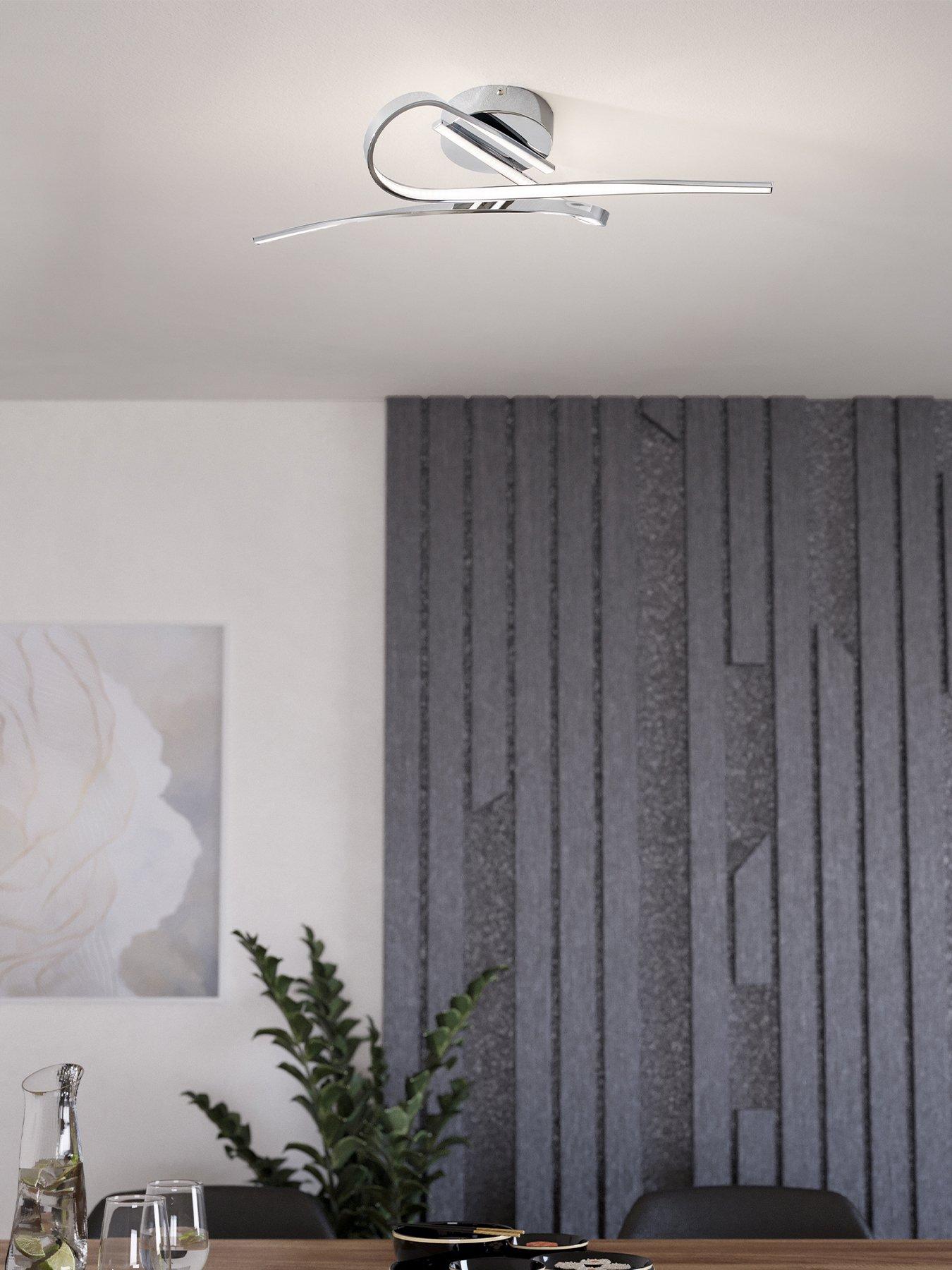 undefined Selvina Led Knotted White/chrome Flsuh Ceiling Light
