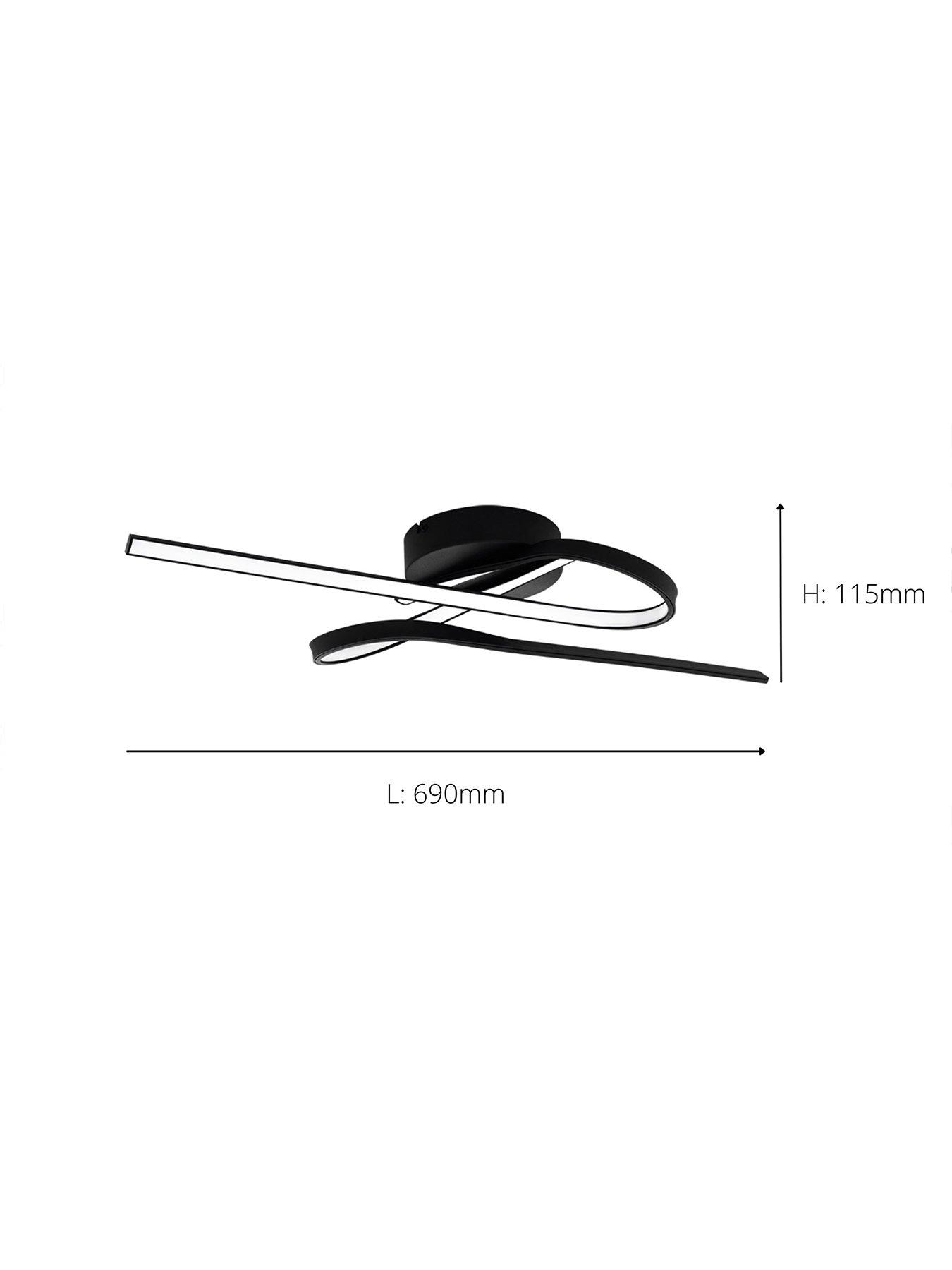 Image 4 of 6 of Eglo Selvina 1 Led Contemporary Flush Black Ceiling Light