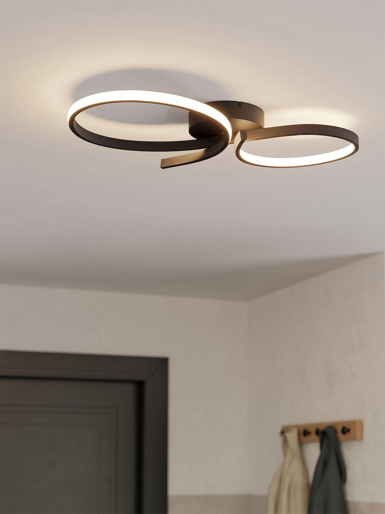 undefined Serpins Black Aluminium & Steel Modern Ceiling Light