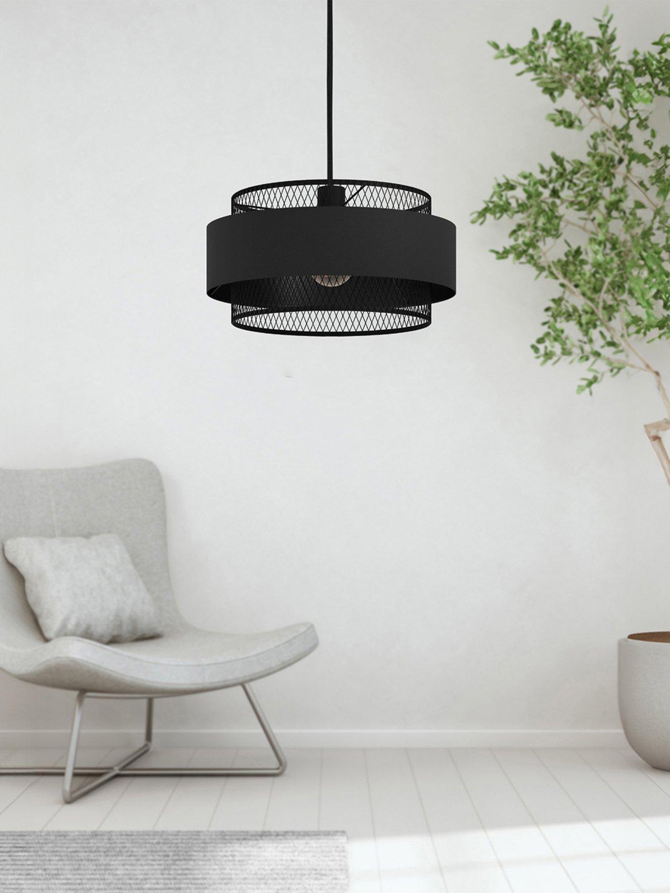 undefined Bazely Mesh Black Modern Single Pendant