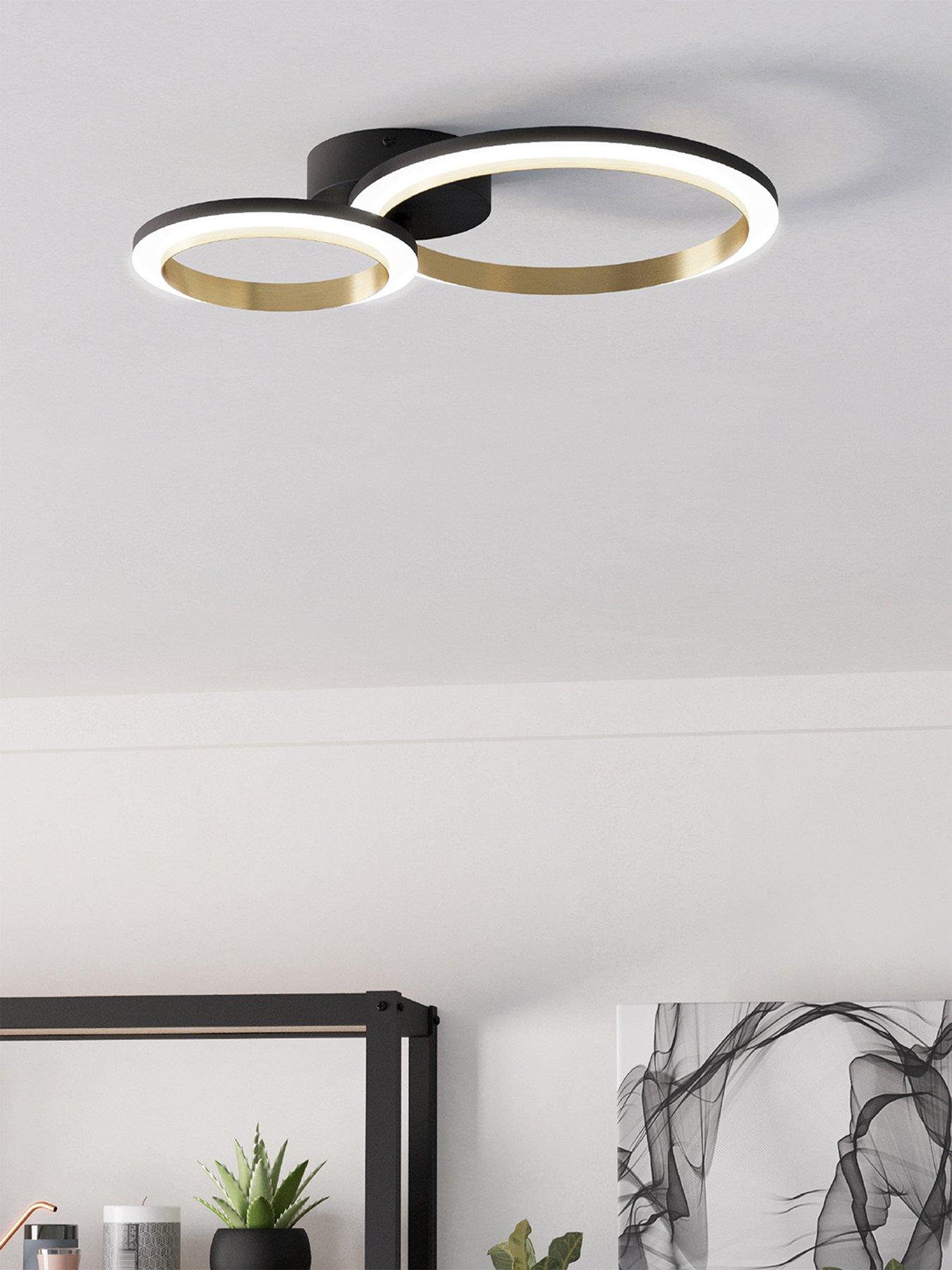 undefined Calliera Black & Brass Steel Led Circle Modern Ceiling Light
