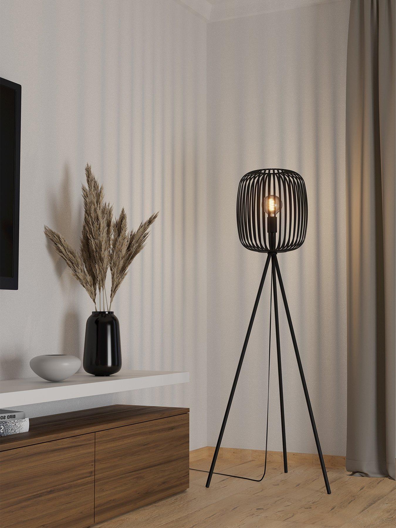 undefined Romazzina Black Caged Tripod Floor Lamp